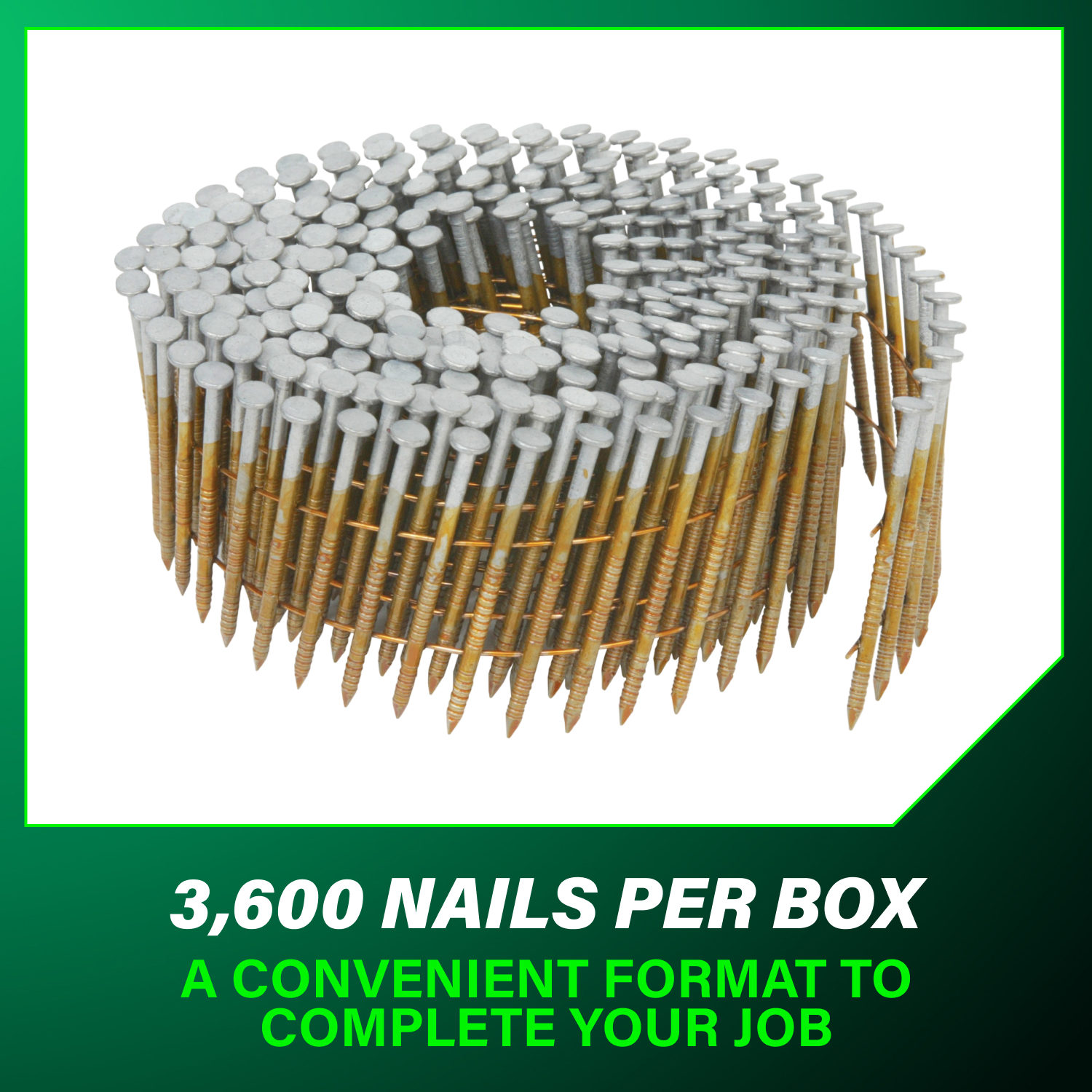¨̮⃝ 1-3/4 Inch Full Round Head Wire Coil Siding Nails | Metabo