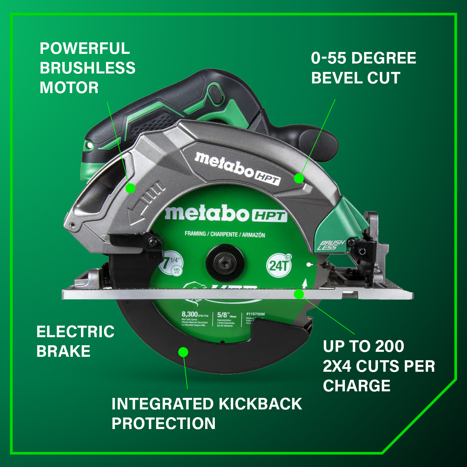 18V MultiVolt 7-1/4 Inch Cordless Circular Saw (Tool Body Only