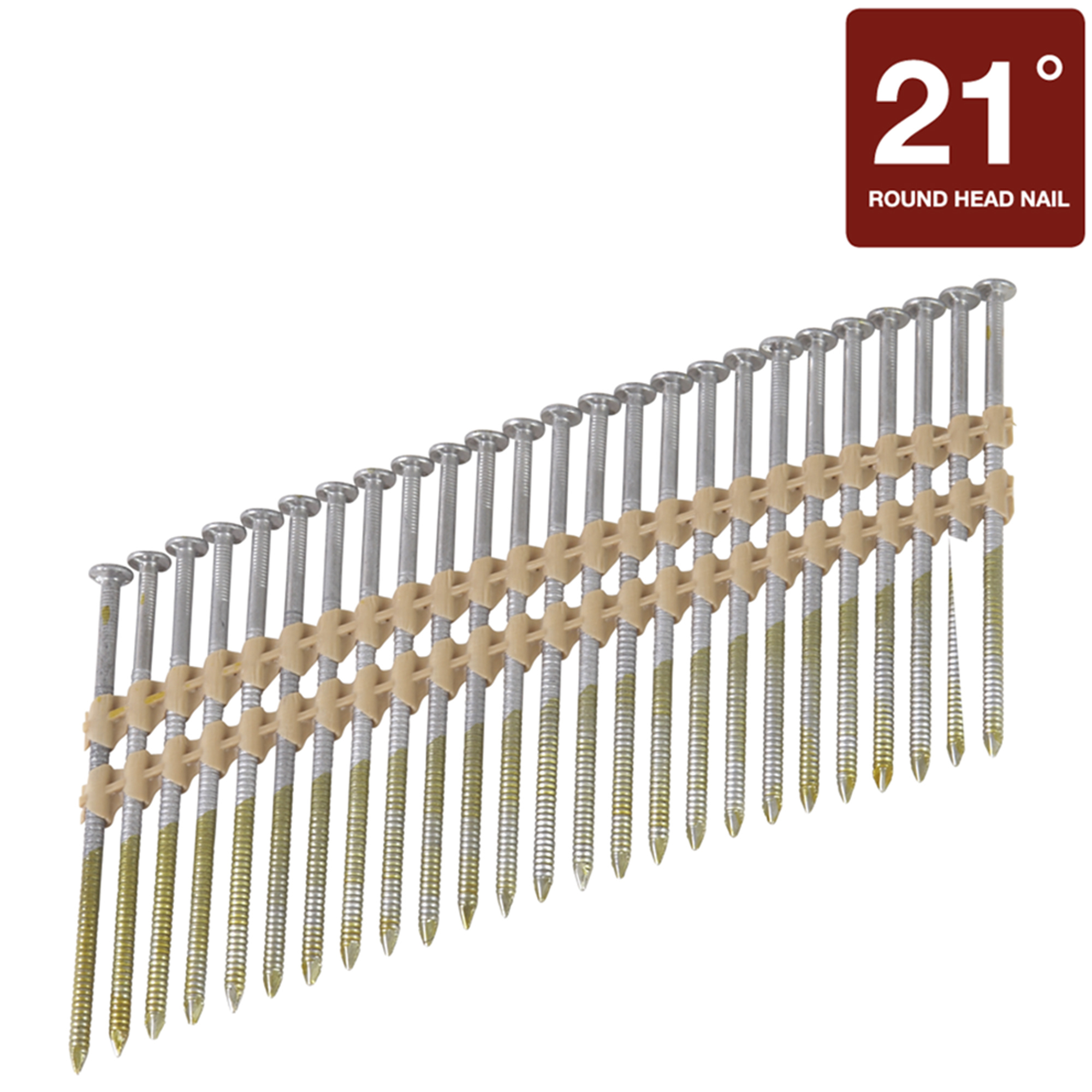 3 1 4 x .120 Ring Shank Full Round Head Stainless Steel 304 Plastic Strip 21 Sheathing Nails Metabo HPT 10153SHPT