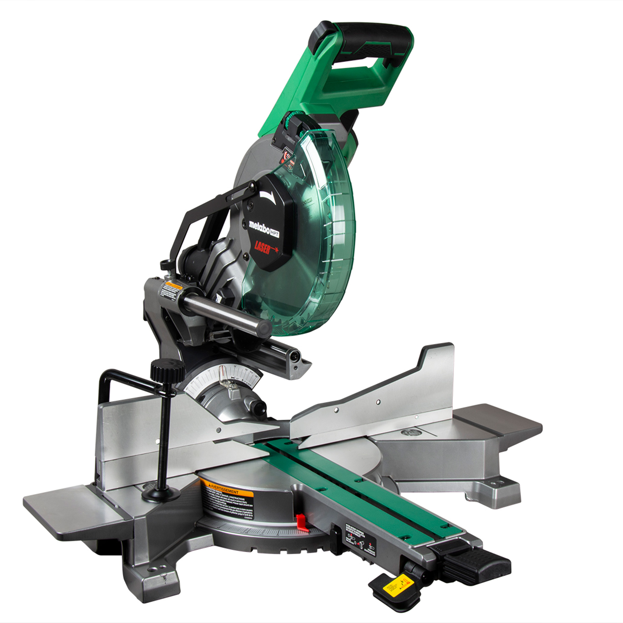 10 Inch Sliding Dual Compound Miter Saw with Laser Metabo HPT C10FSHCT