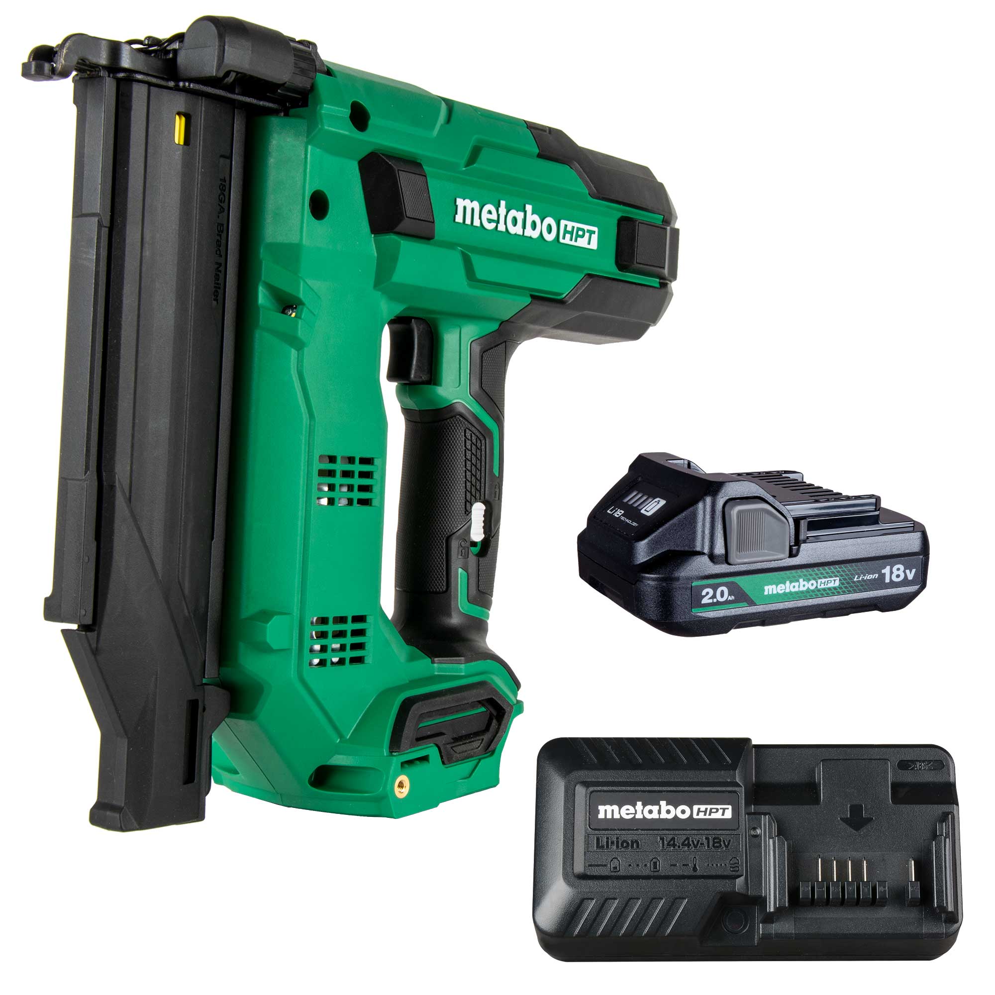 18V MultiVolt™ 18-Gauge Compact Brad Nailer (1 x 2.0Ah) | Metabo