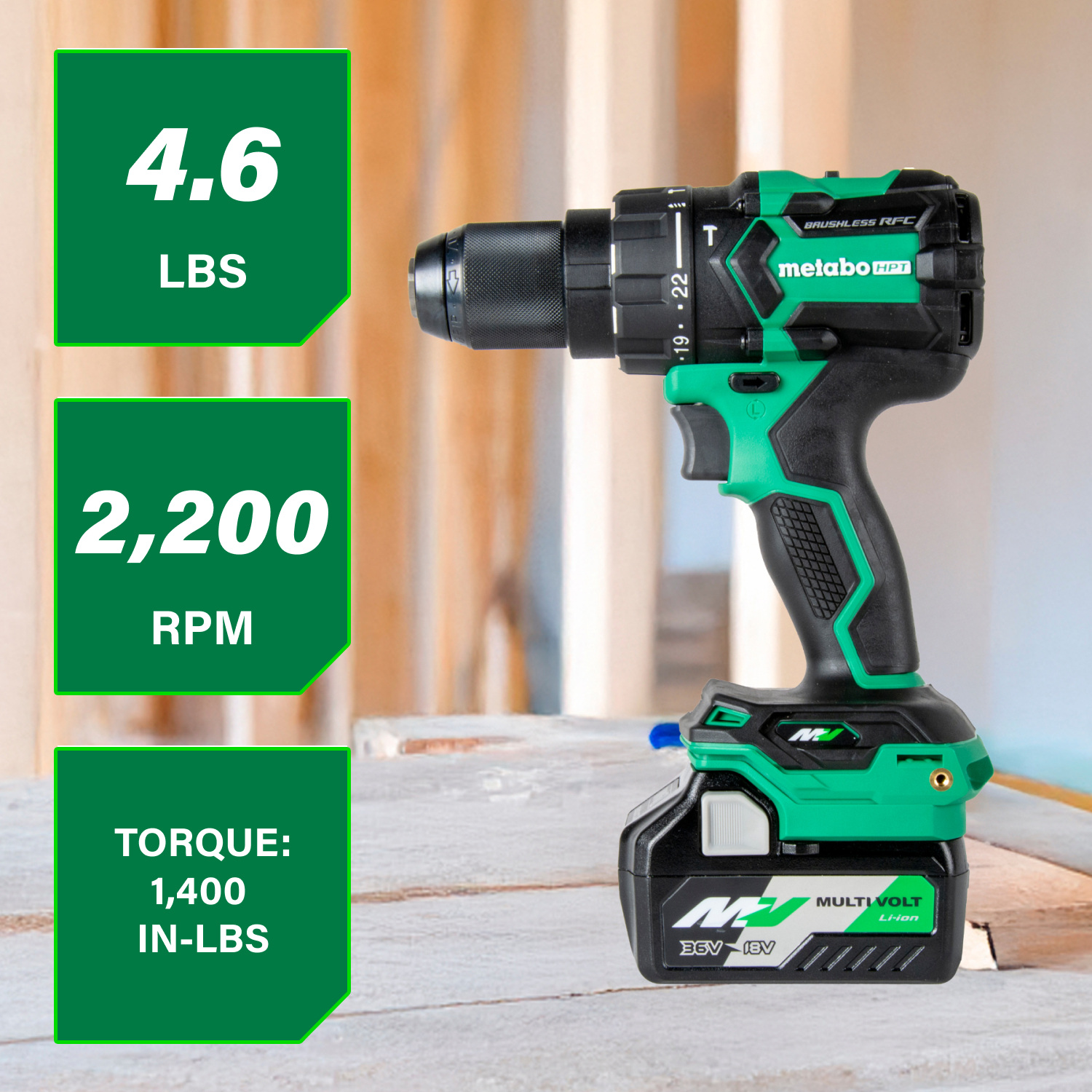 Brushless Impact Hitachi 36v Impact Driver Triple Light Metabo Hpt