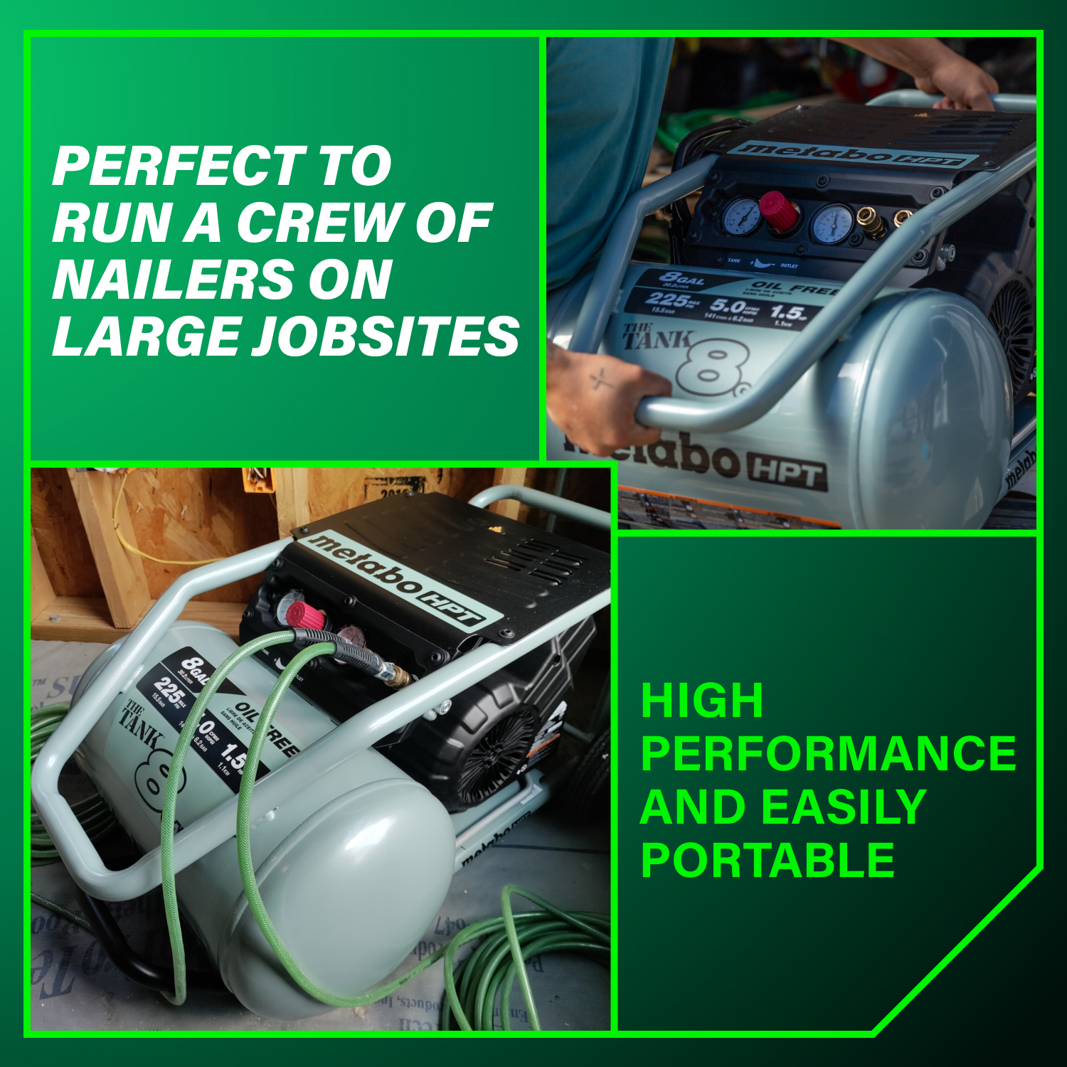 The TANK 8-Gal Trolley Air Compressor | Metabo HPT EC1315S