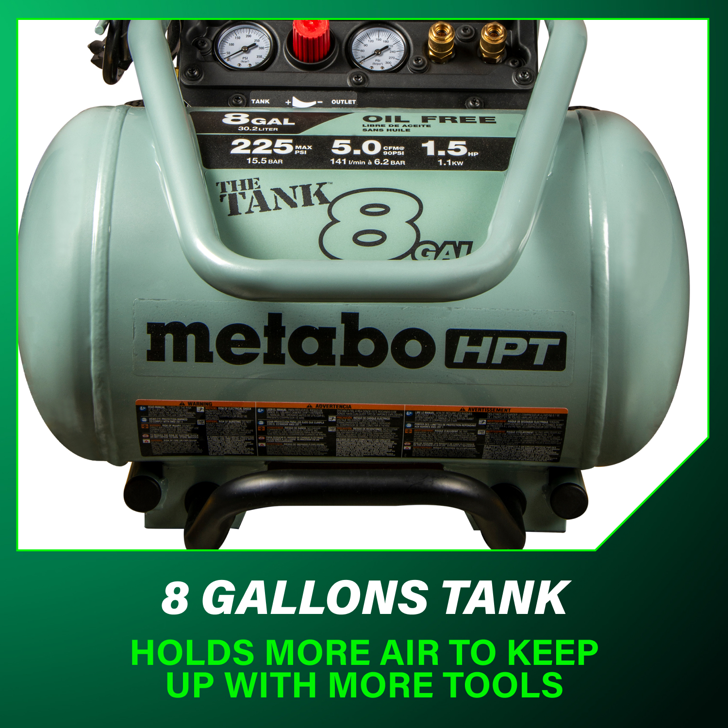 The TANK 8-Gal Trolley Air Compressor | Metabo HPT EC1315S