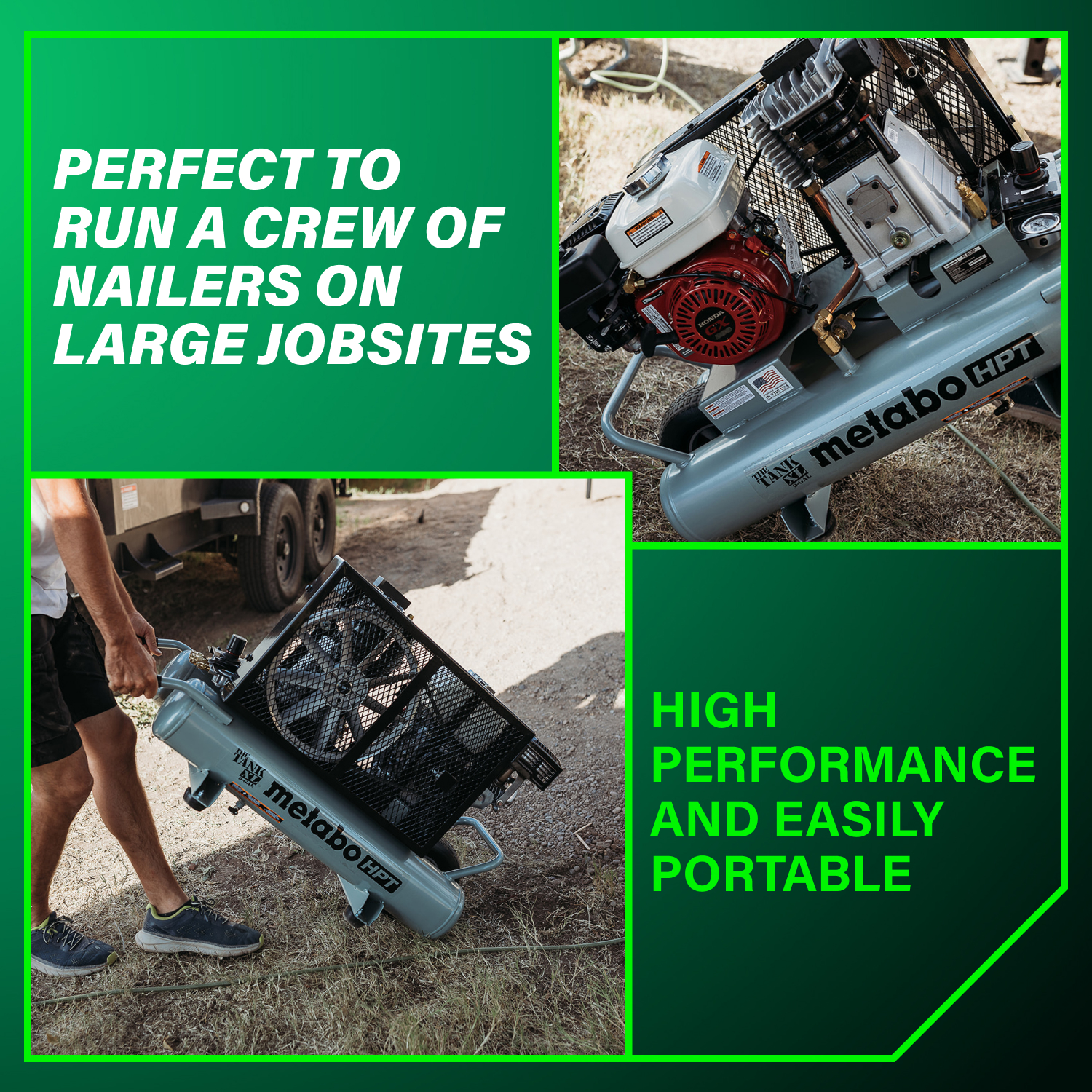 The Tank XL 9-Gallon Gas Wheelbarrow Compressor | Metabo HPT EC2610EA