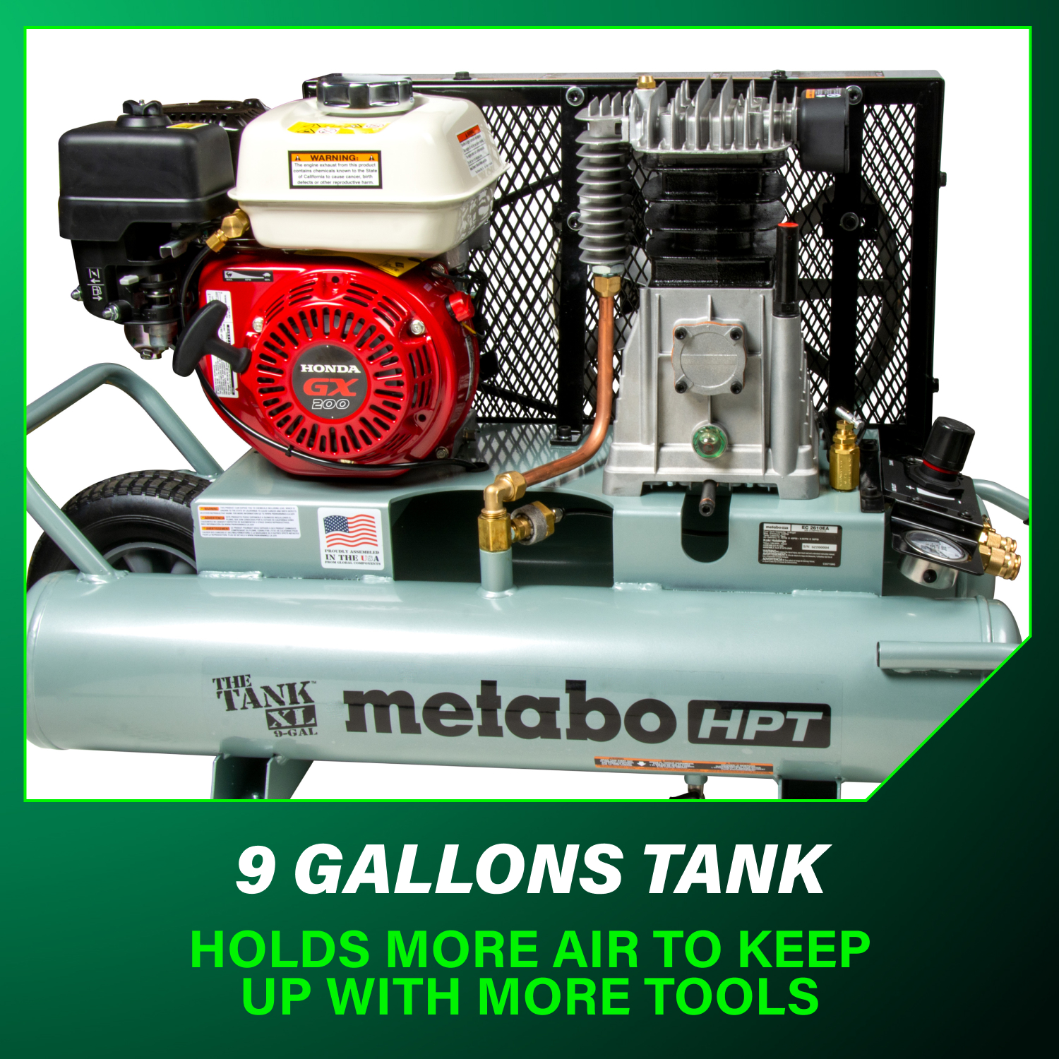 The Tank XL 9-Gallon Gas Wheelbarrow Compressor | Metabo HPT EC2610EA