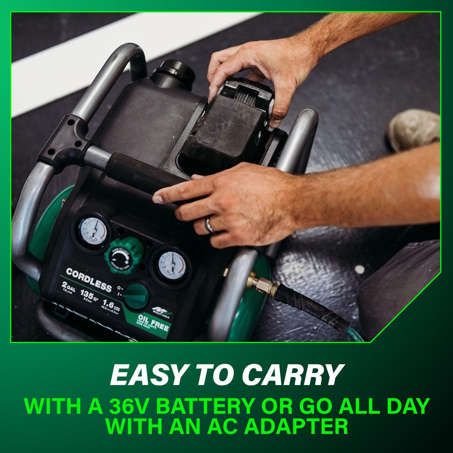 36V MultiVolt 2 Gallon Cordless Air Compressor (Tool Body Only