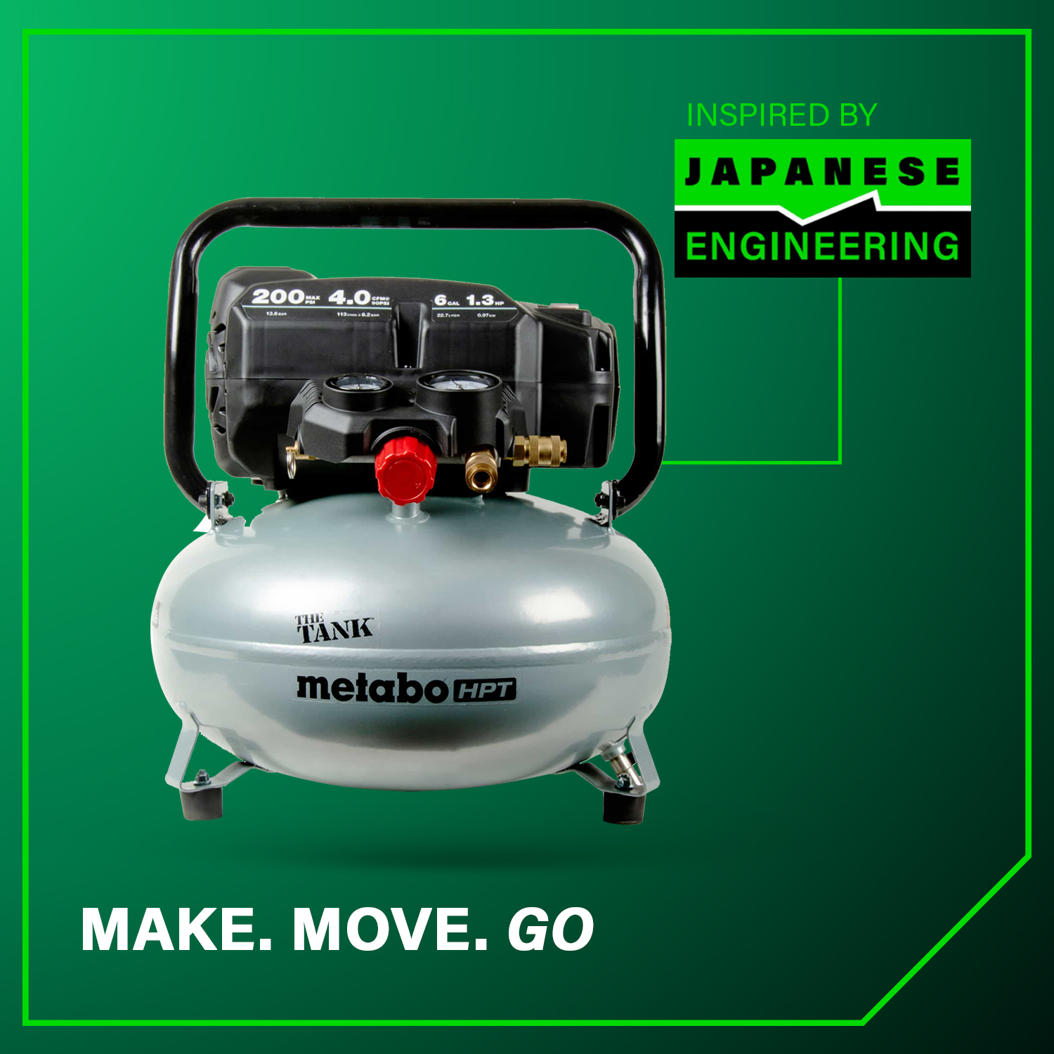 THE TANK™ 6-Gallon High Capacity Pancake Air Compressor | Metabo