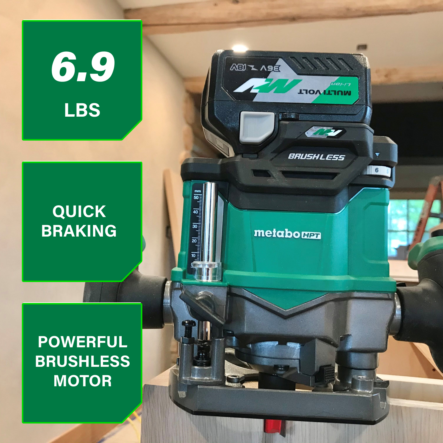 36V Cordless Variable Speed Plunge Router (Tool Body Only