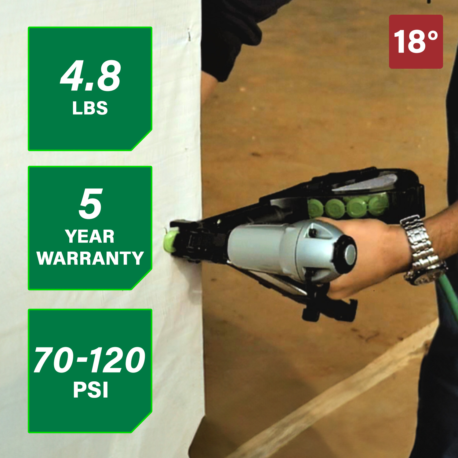 1-1/2 Inch 18 Gauge Cap Stapler | Metabo HPT N3808AP