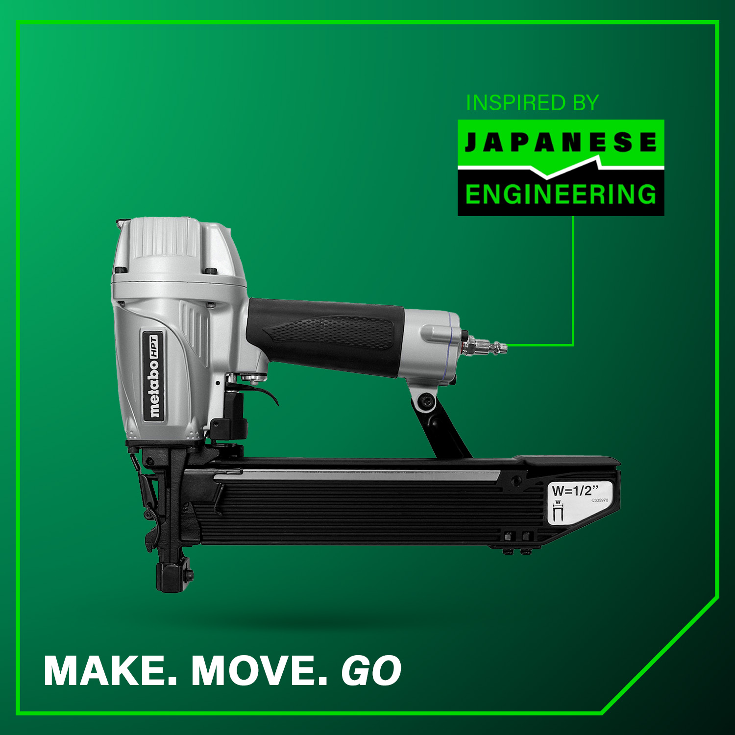 1/2 Inch 16 Gauge Standard Crown Stapler | Metabo HPT N5010A