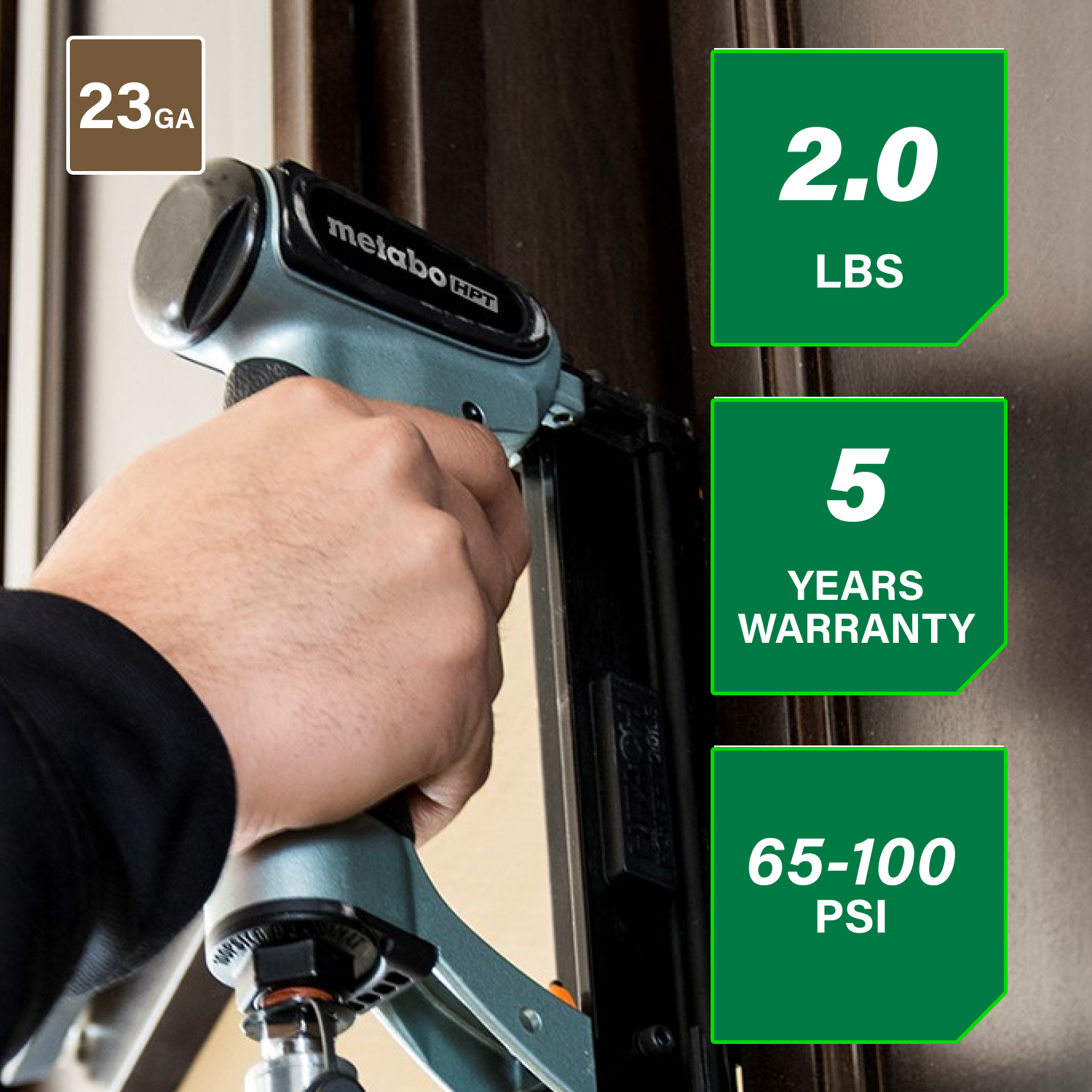 Metabo HPT NP35A Pin Nailer with Air Compressor Metabo HPT NP35A 23 Gauge Micro Pin Nailer 16mm-35mm