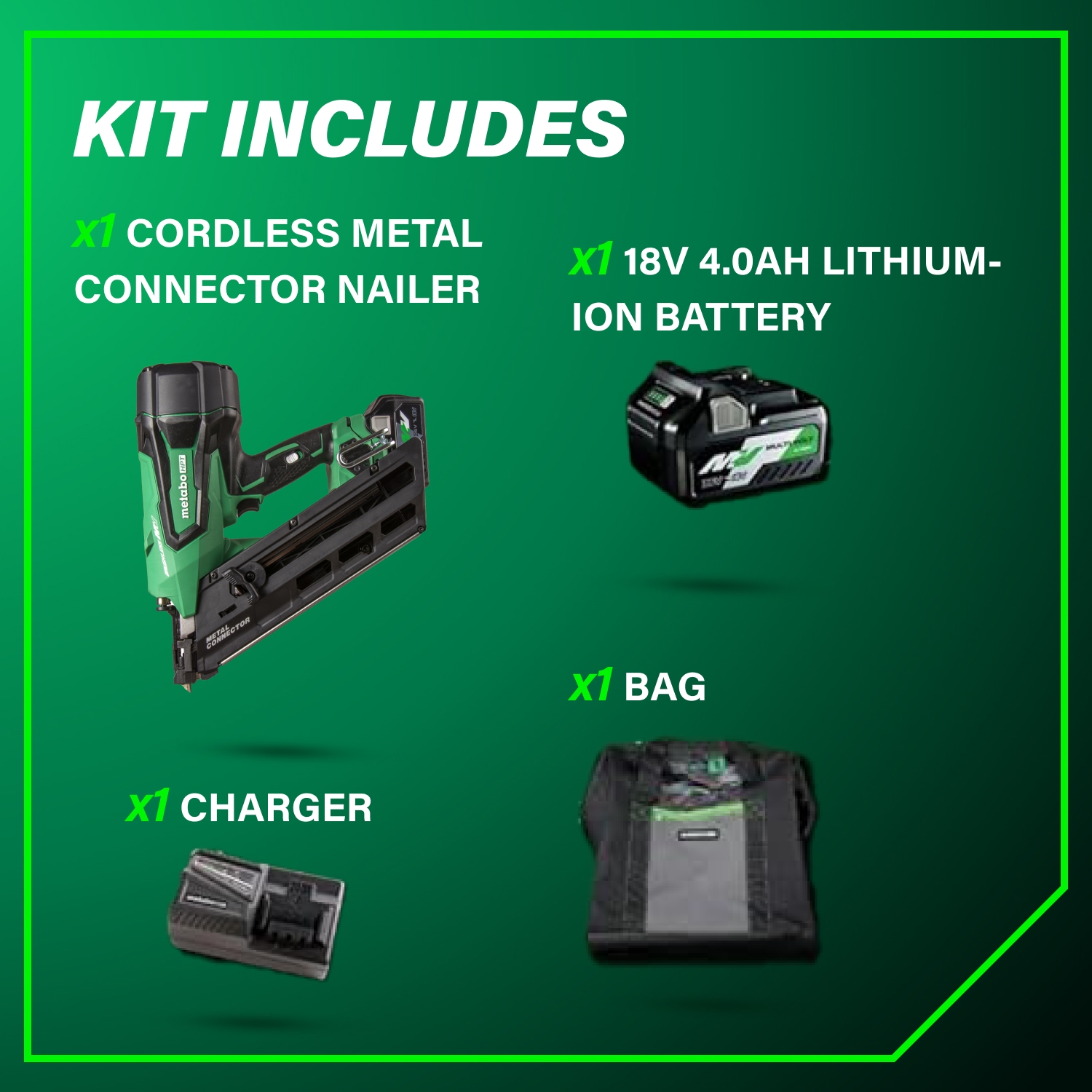 36V Cordless Metal Connector Nailer | Metabo HPT NR3665DA