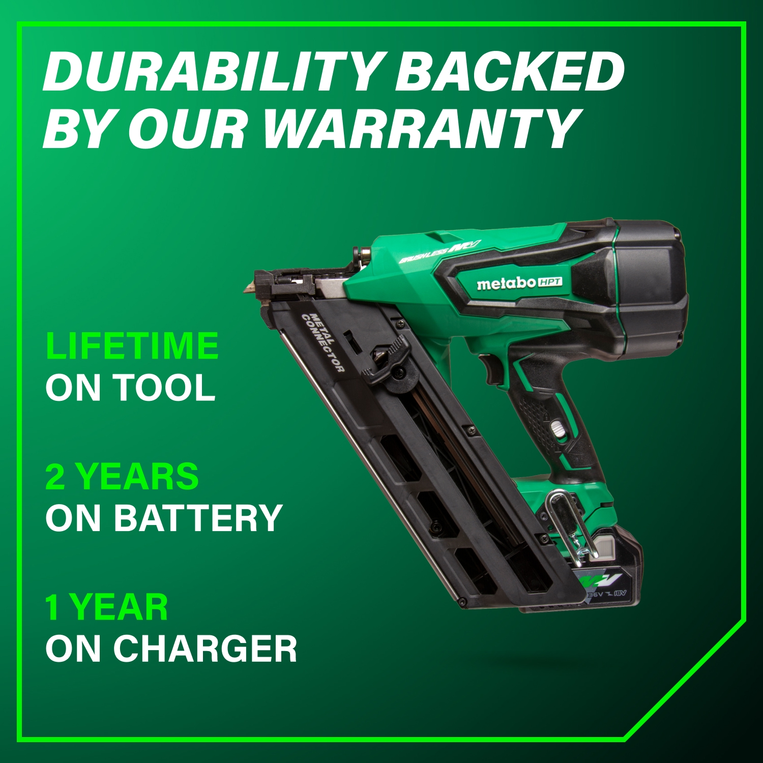 36V Cordless Metal Connector Nailer | Metabo HPT NR3665DA