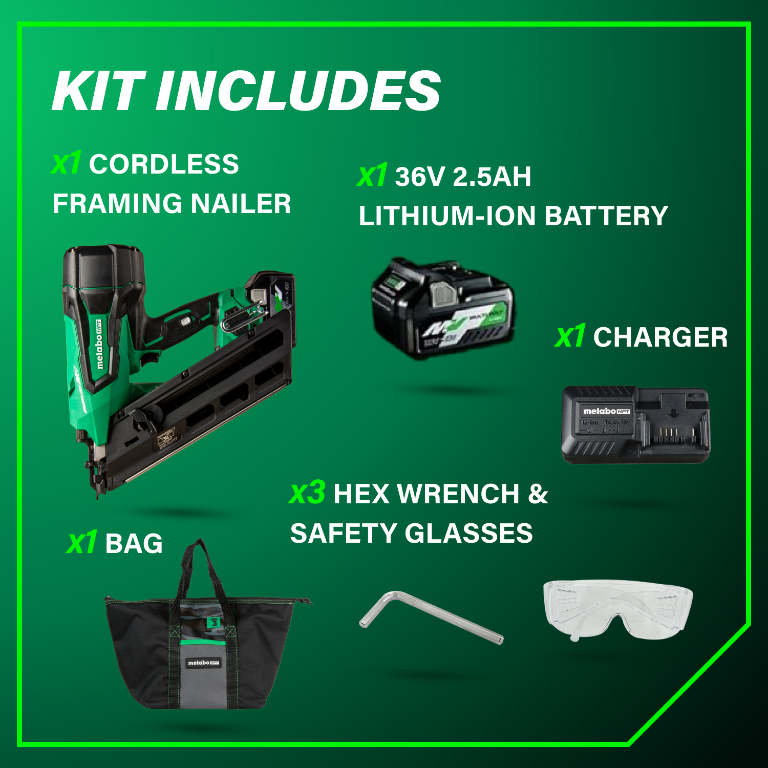 30 Degree 36V Cordless Paper Strip Framing Nailer | Metabo HPT