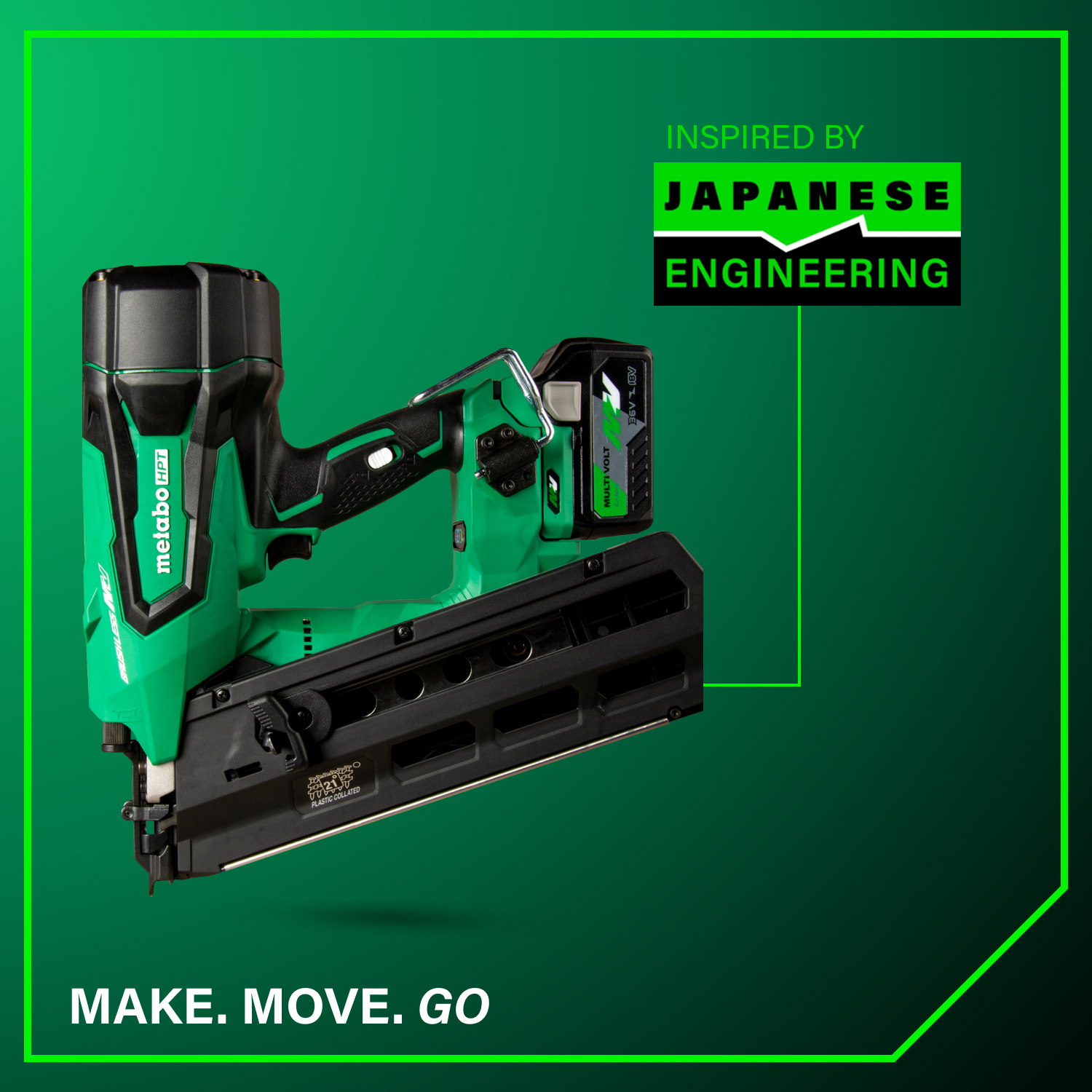 21 Degree 36V Cordless Plastic Strip Framing Nailer | Metabo HPT
