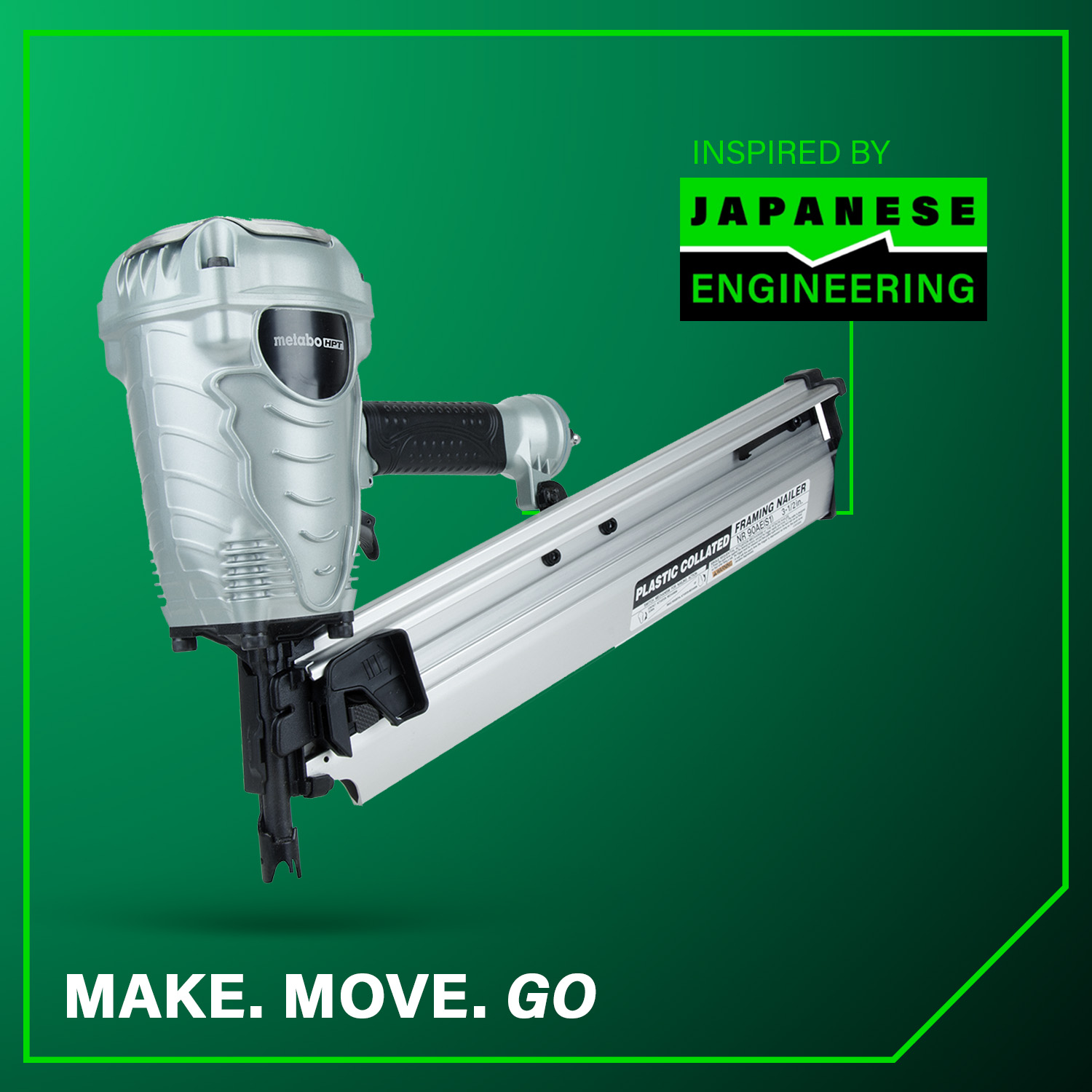 21 Degree Plastic Collated 3-1/2 Inch Framing Nailer | Metabo HPT
