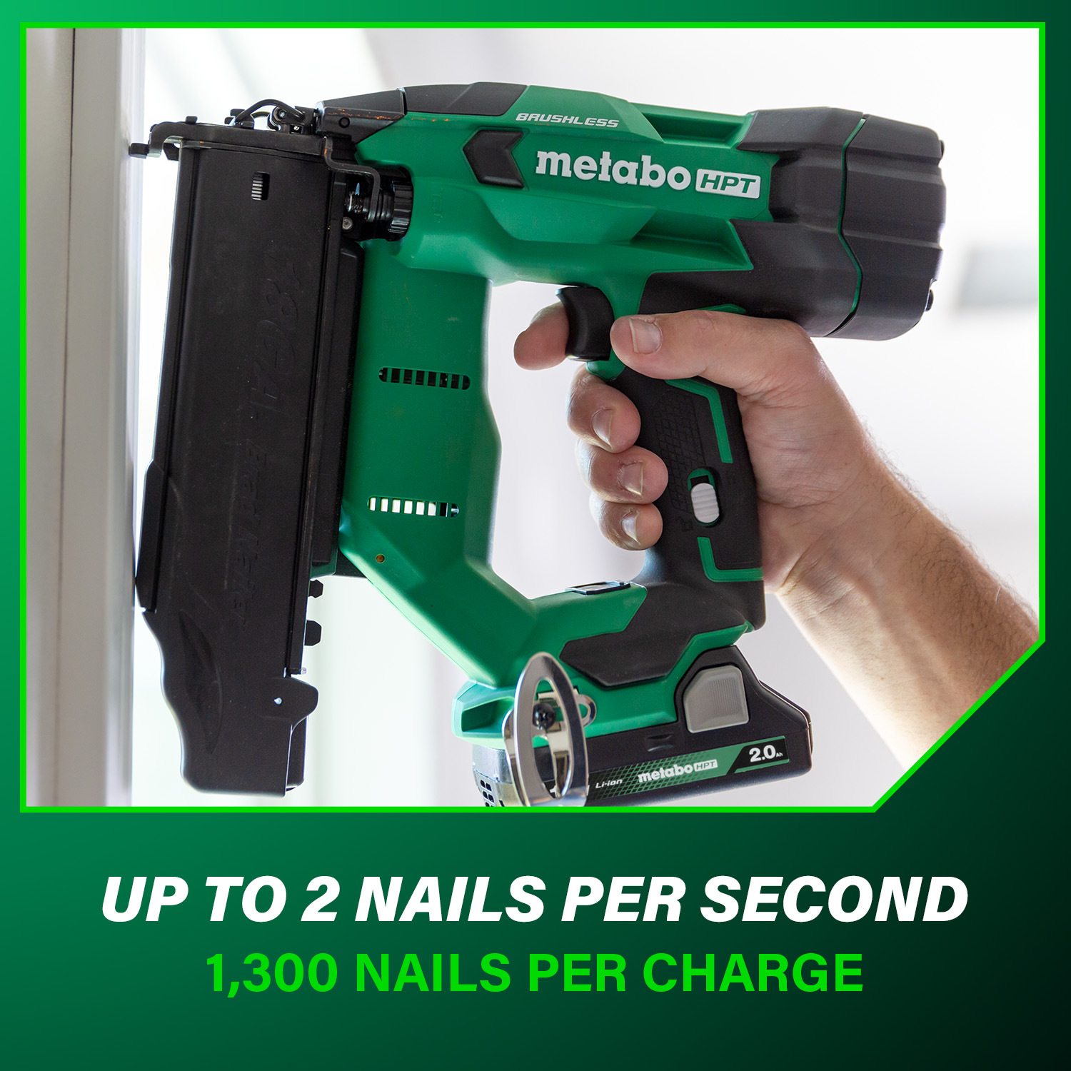 18V MultiVolt™ Brushless 18-Gauge Compact Brad Nailer (1x2.0Ah