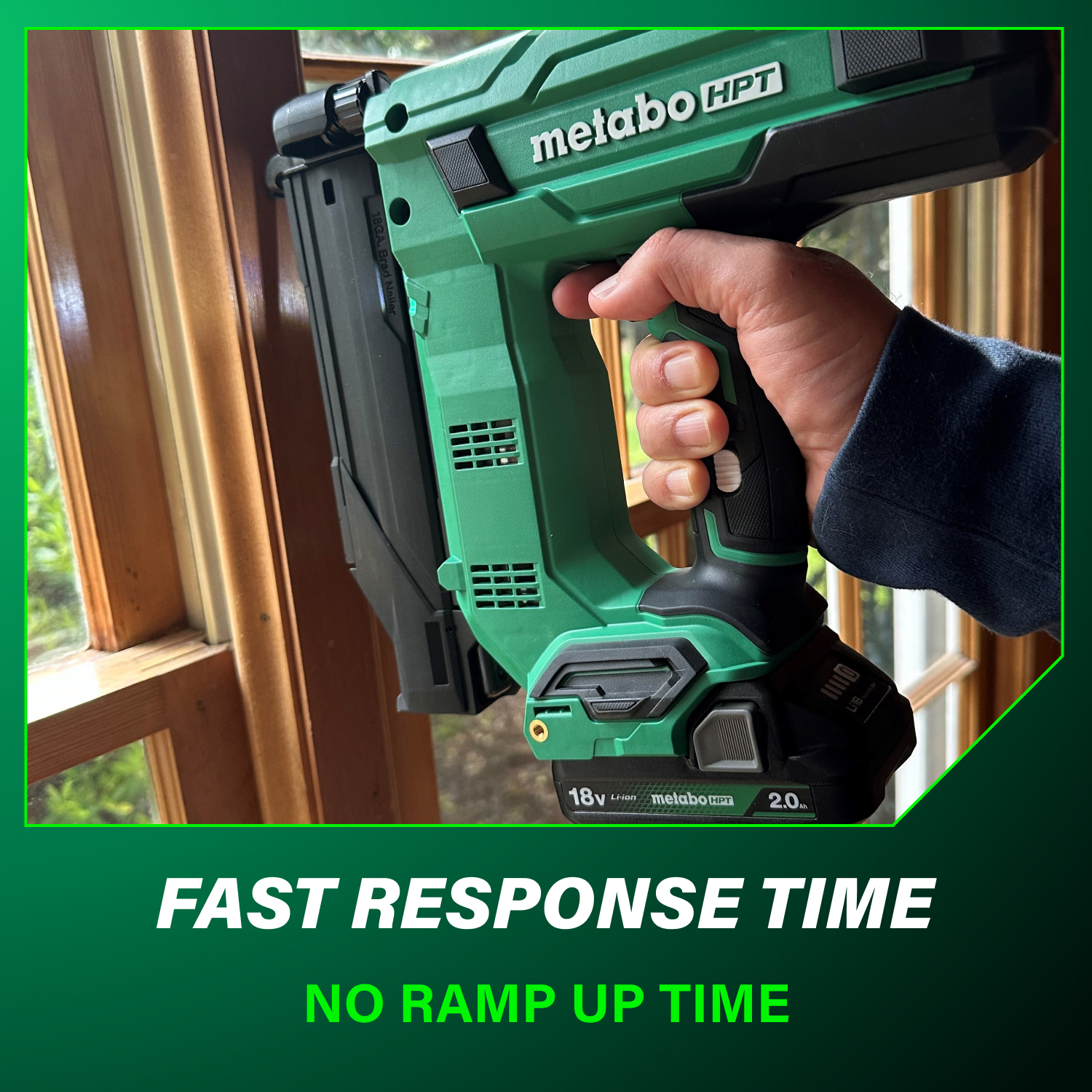 18V MultiVolt™ 18-Gauge Compact Brad Nailer (1 x 2.0Ah) | Metabo