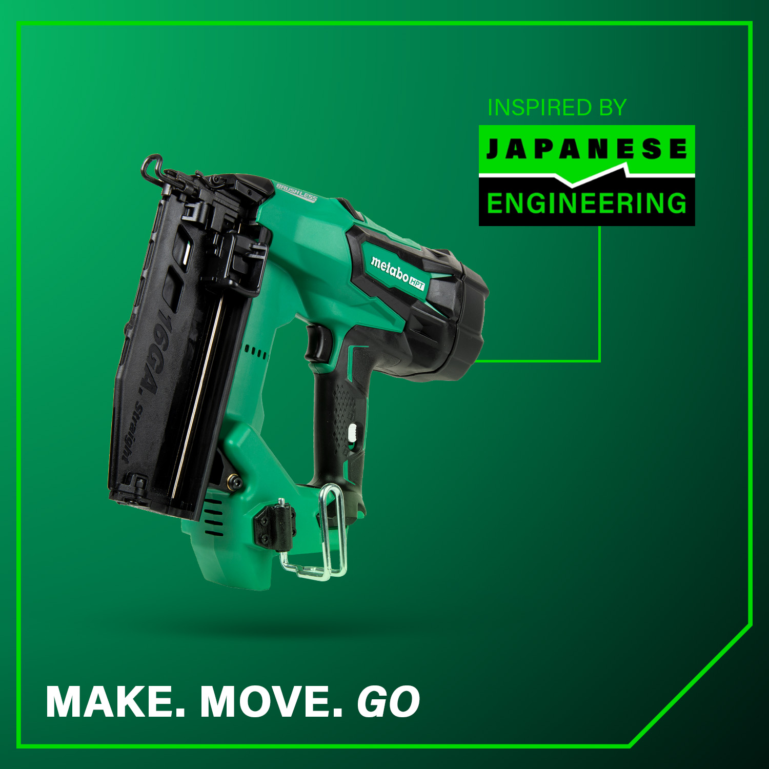 18V MultiVolt™ Brushless 16-Gauge Straight Finish Nailer (1x2.0Ah