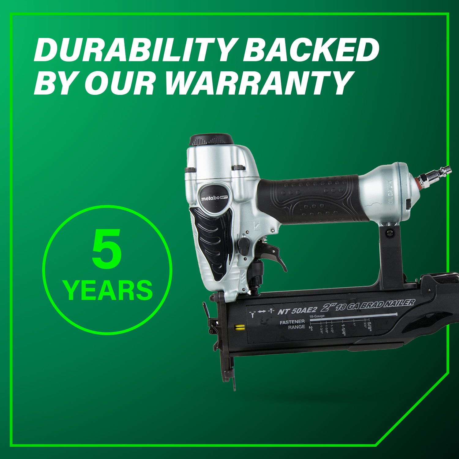 18 Gauge 2 Inch Brad Nailer | Metabo HPT NT50AE2