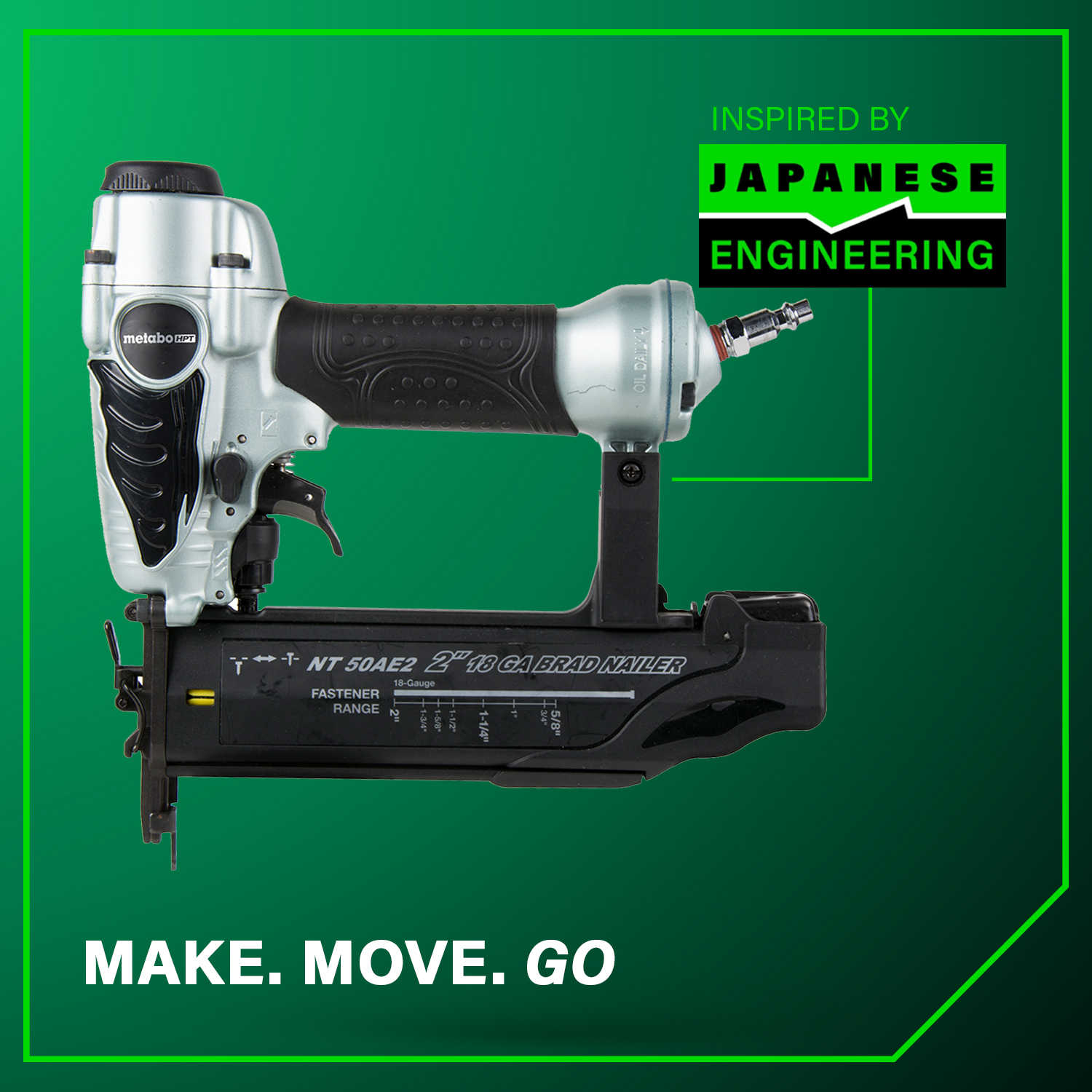18 Gauge 2 Inch Brad Nailer | Metabo HPT NT50AE2