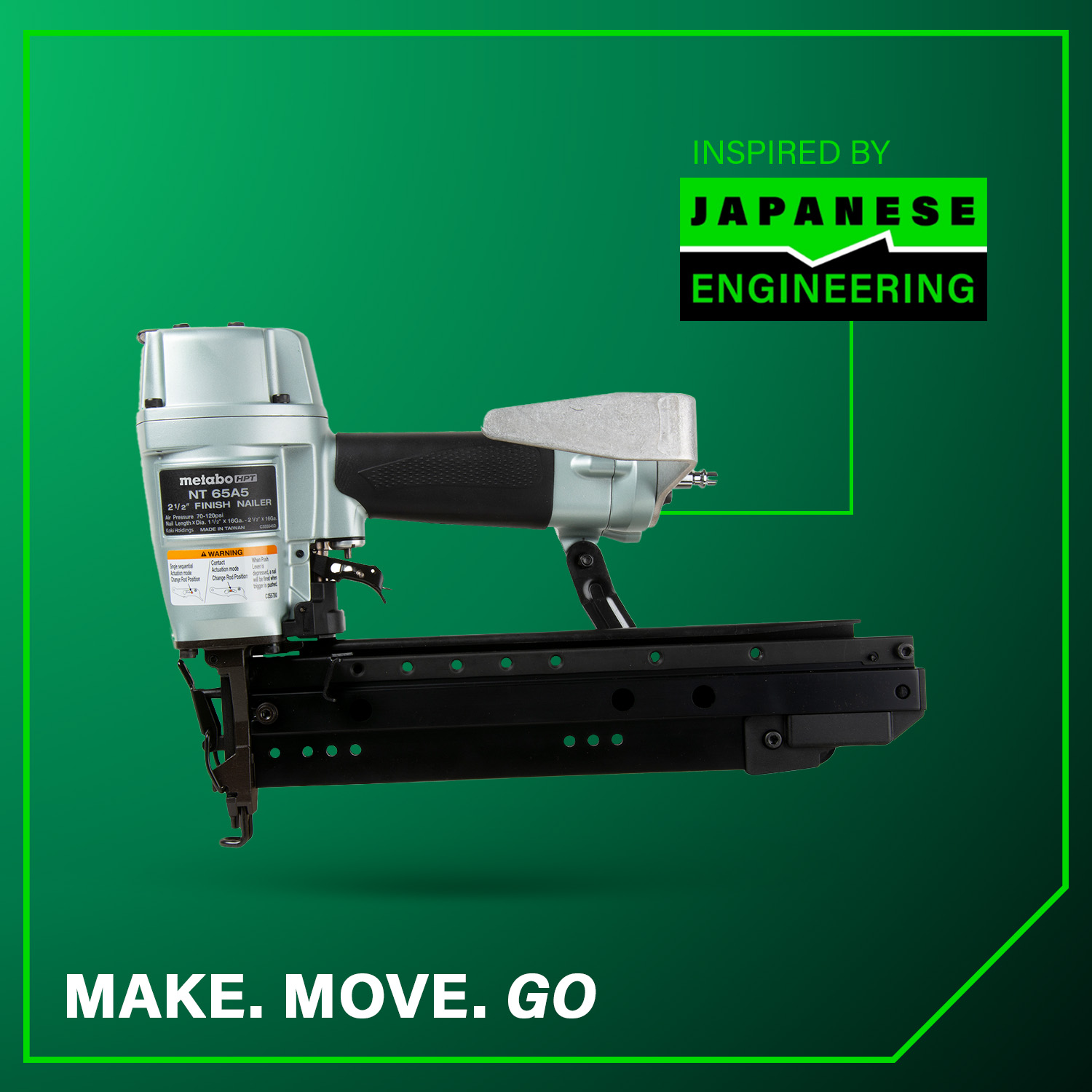 2-1/2 Inch 16 Gauge Pro Finish Nailer | Metabo HPT NT65A5