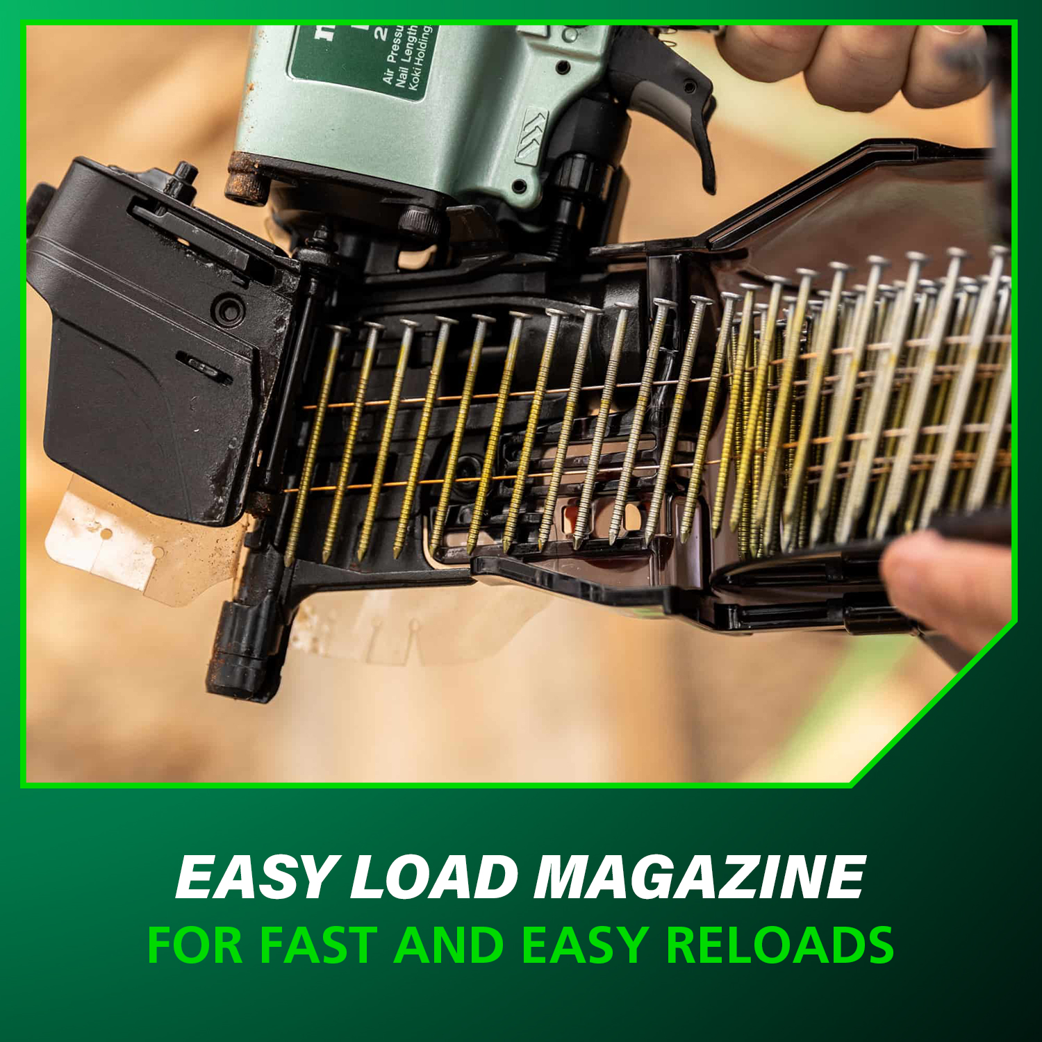 NAILERS TANTAN ハイパワー集塵機 2-1/2 Inch Coil Siding Nailer | Metabo HPT NV65AH2