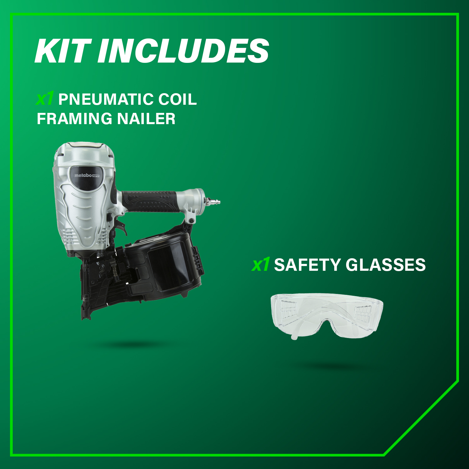 3-1/2 Inch Coil Framing Nailer | Metabo HPT NV90AGS