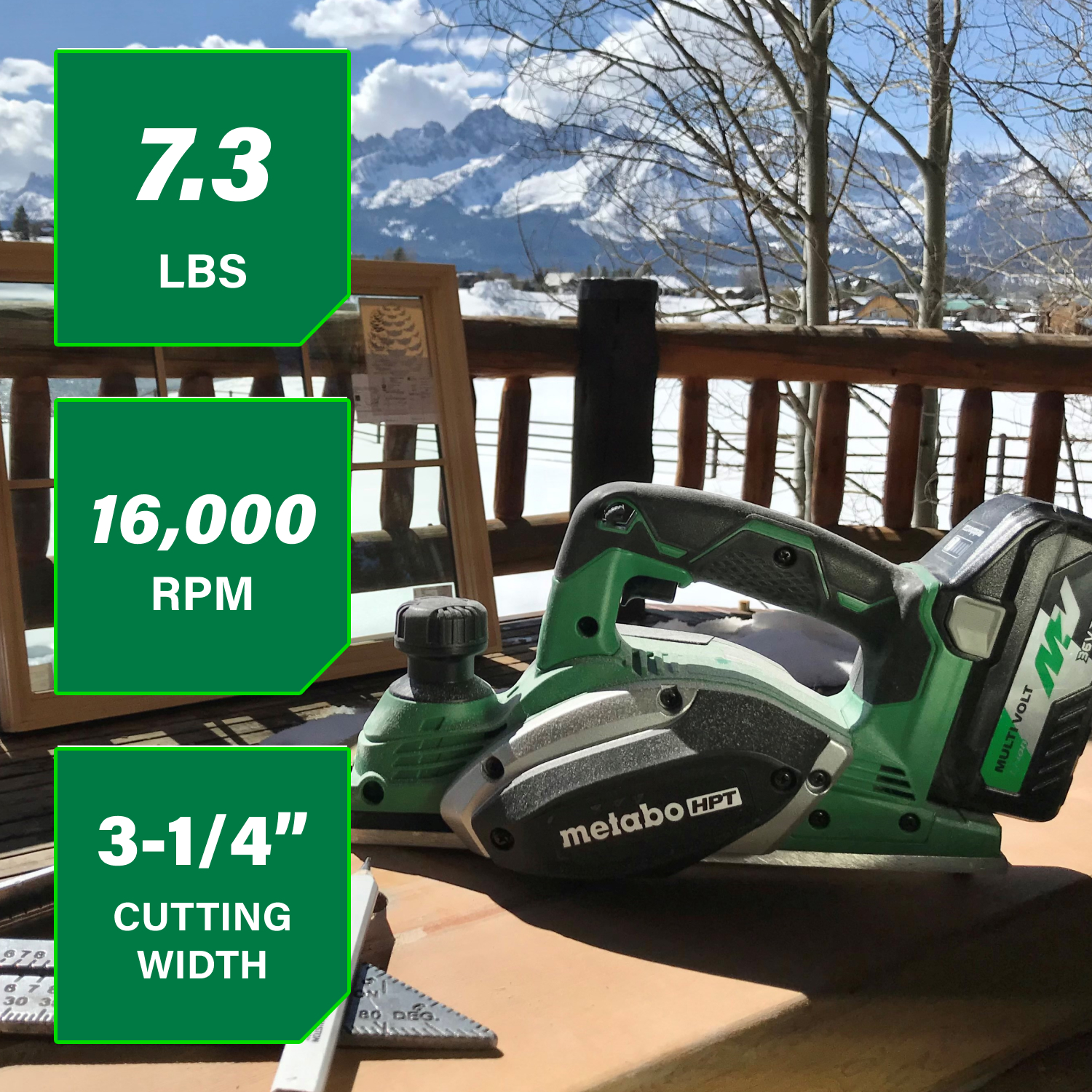 18V 3-1/4 Inch Cordless Planer (Tool Body Only) | Metabo HPT P18DSLQ4