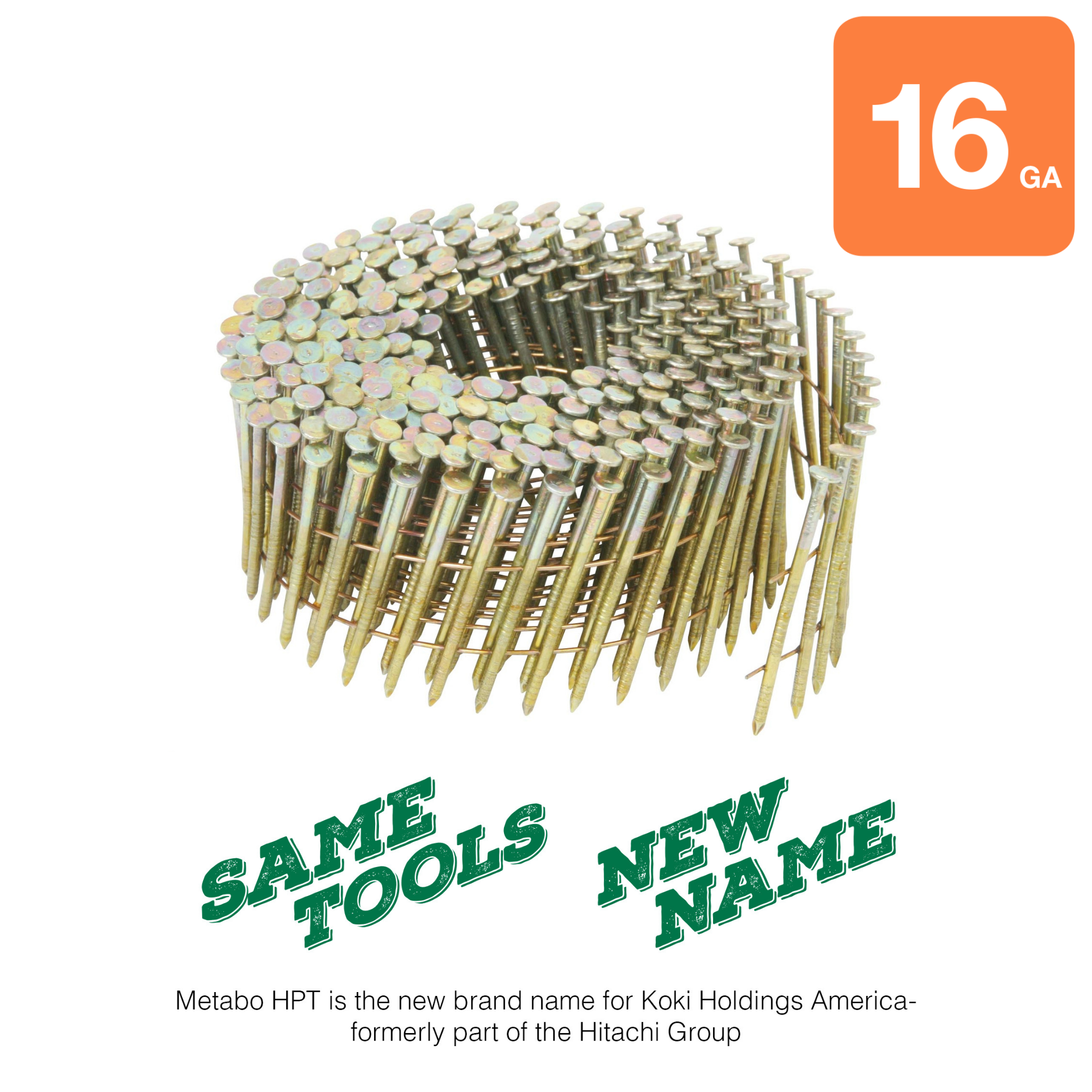 2 Inch Full Round Head Bright Basic Wire Coil Nails | Metabo
