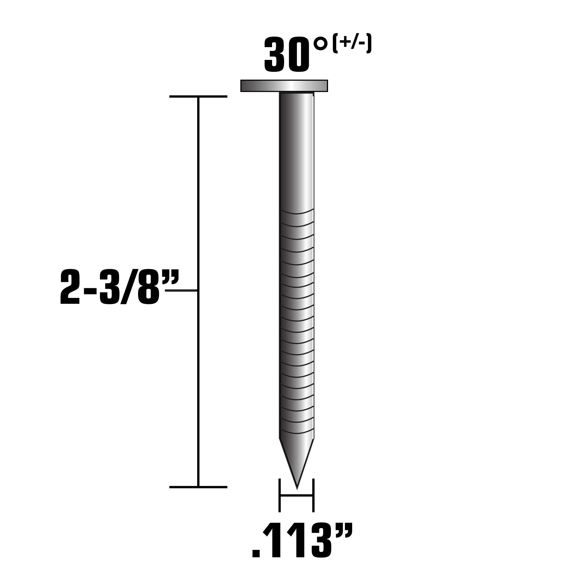Metabo HPT 2-3/8 X .113 Hot-Dipped Galvanized Framing Nails – Ring Shank, Full Round Head, Plastic Strip, 2,000-Count For Pressure-Treated Lumber