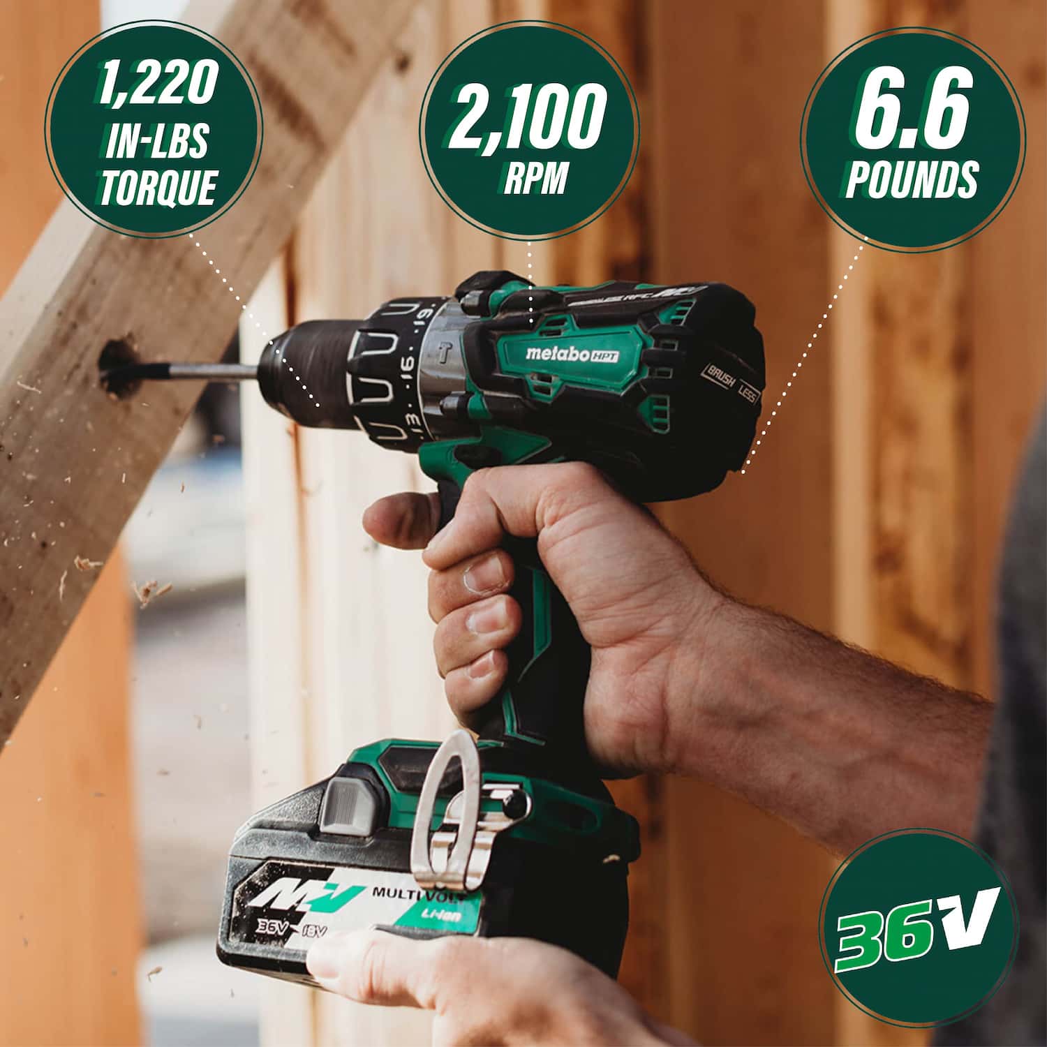 Metabo HPT 36V MultiVolt Cordless Paper Strip Framing Nailer | Includes Battery and Charger | NR3690DC Metabo HPT 36V MultiVolt Cordless Triple Hammer BOLT Power Impact