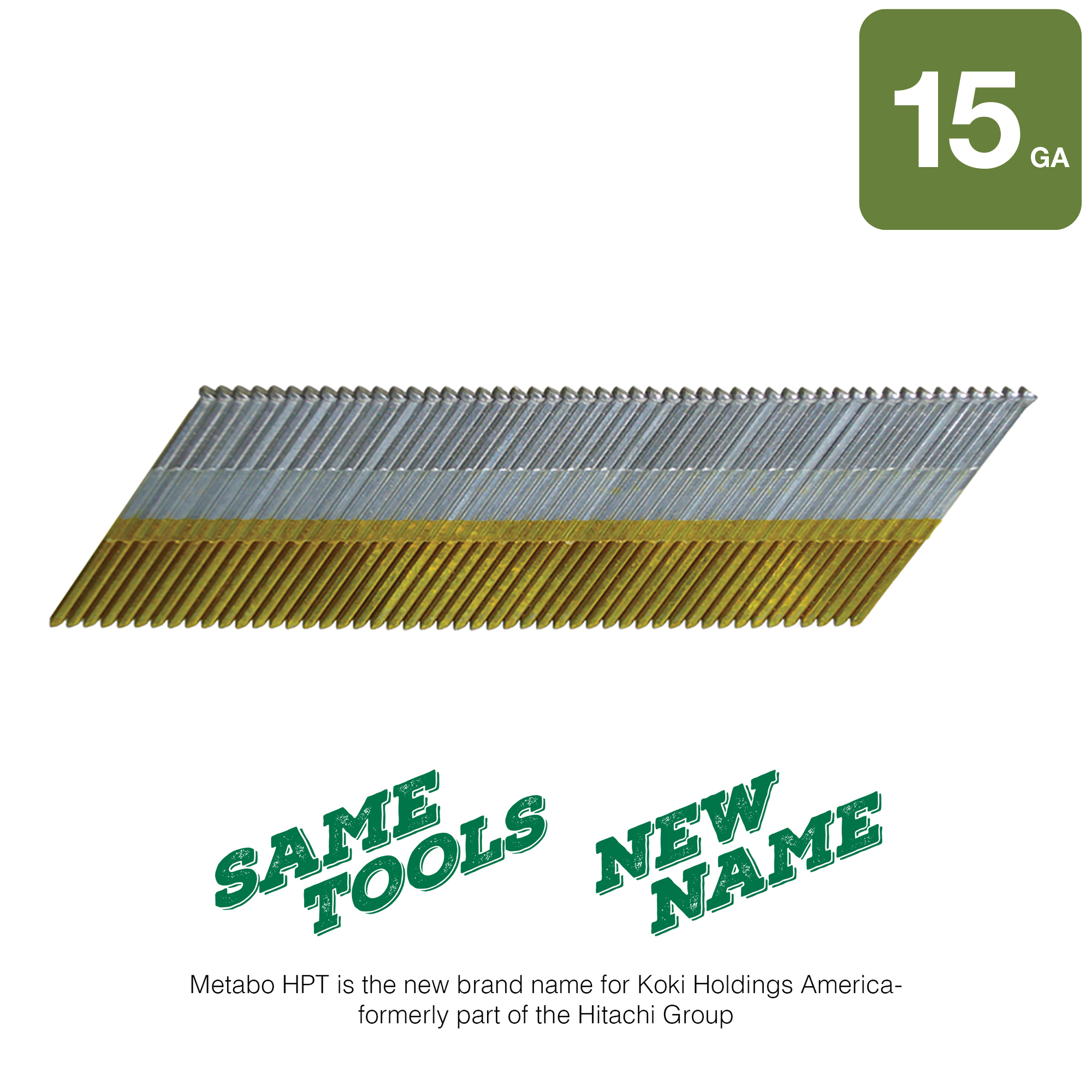 1 1 2 Inch 15 Gauge Galvanized Angled Finish Nails Metabo HPT 14313HPT
