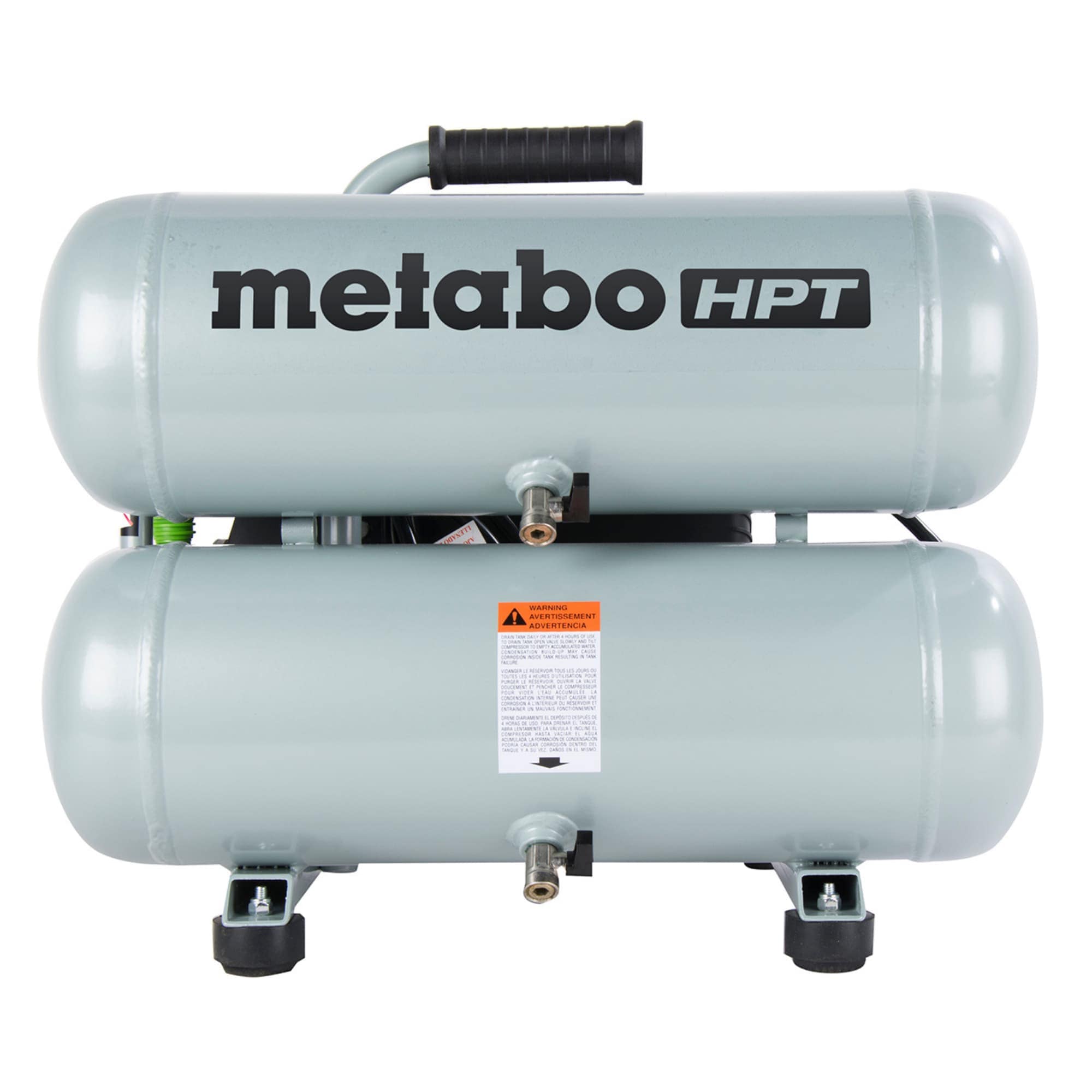 Metabo HPT (was Hitachi Power Tools) 4-Gallon Single Stage Portable Electric Twin Stack Air Compressor Metabo HPT (was Hitachi Power Tools) 4-Gallon Single Stage Portable Electric Twin Stack Air Compressor
