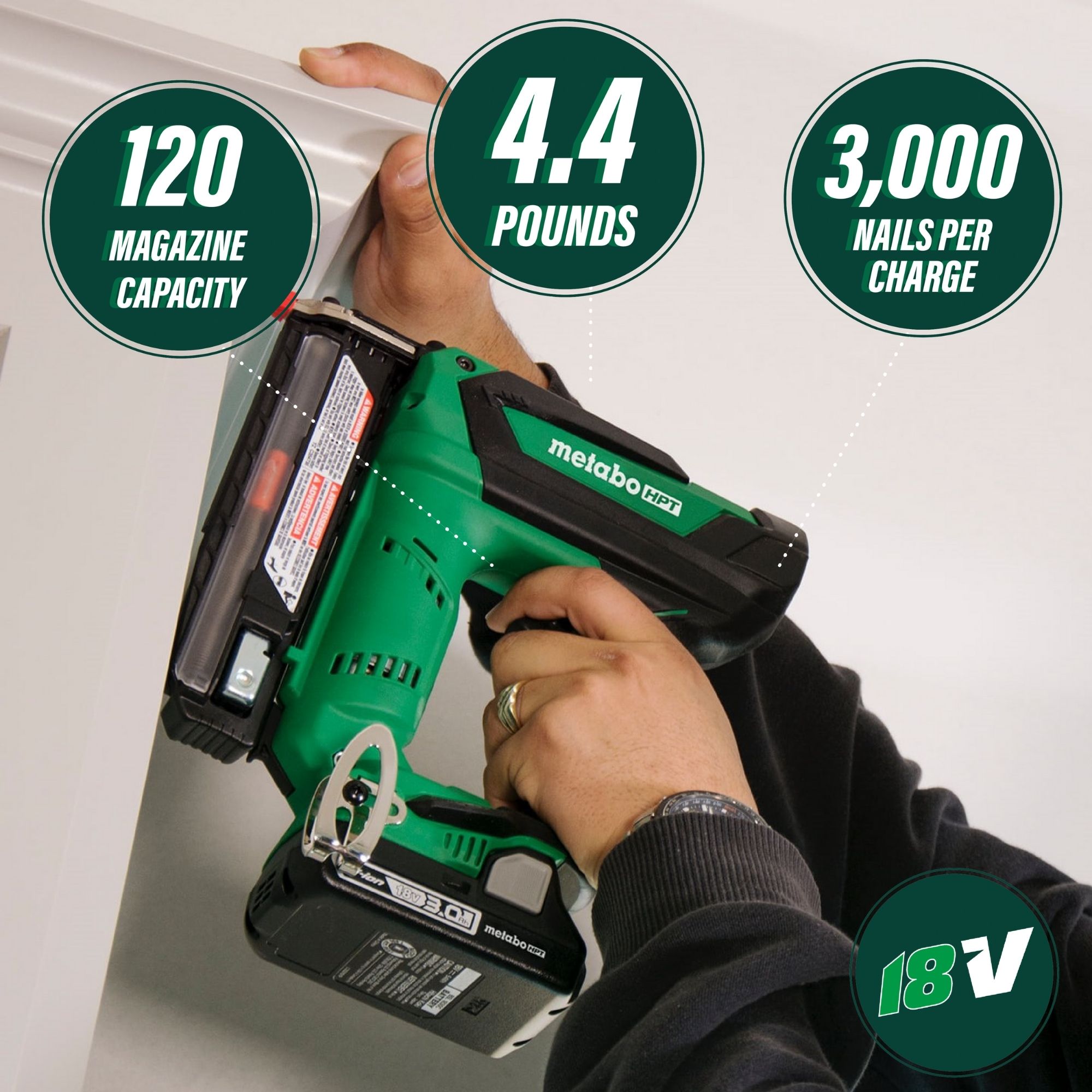 Metabo HPT (was Hitachi Power Tools) 1.375-in 23-Gauge 18-Volt Cordless Pin Nailer Metabo HPT (was Hitachi Power Tools) 1.375-in 23-Gauge 18-Volt Cordless Pin Nailer