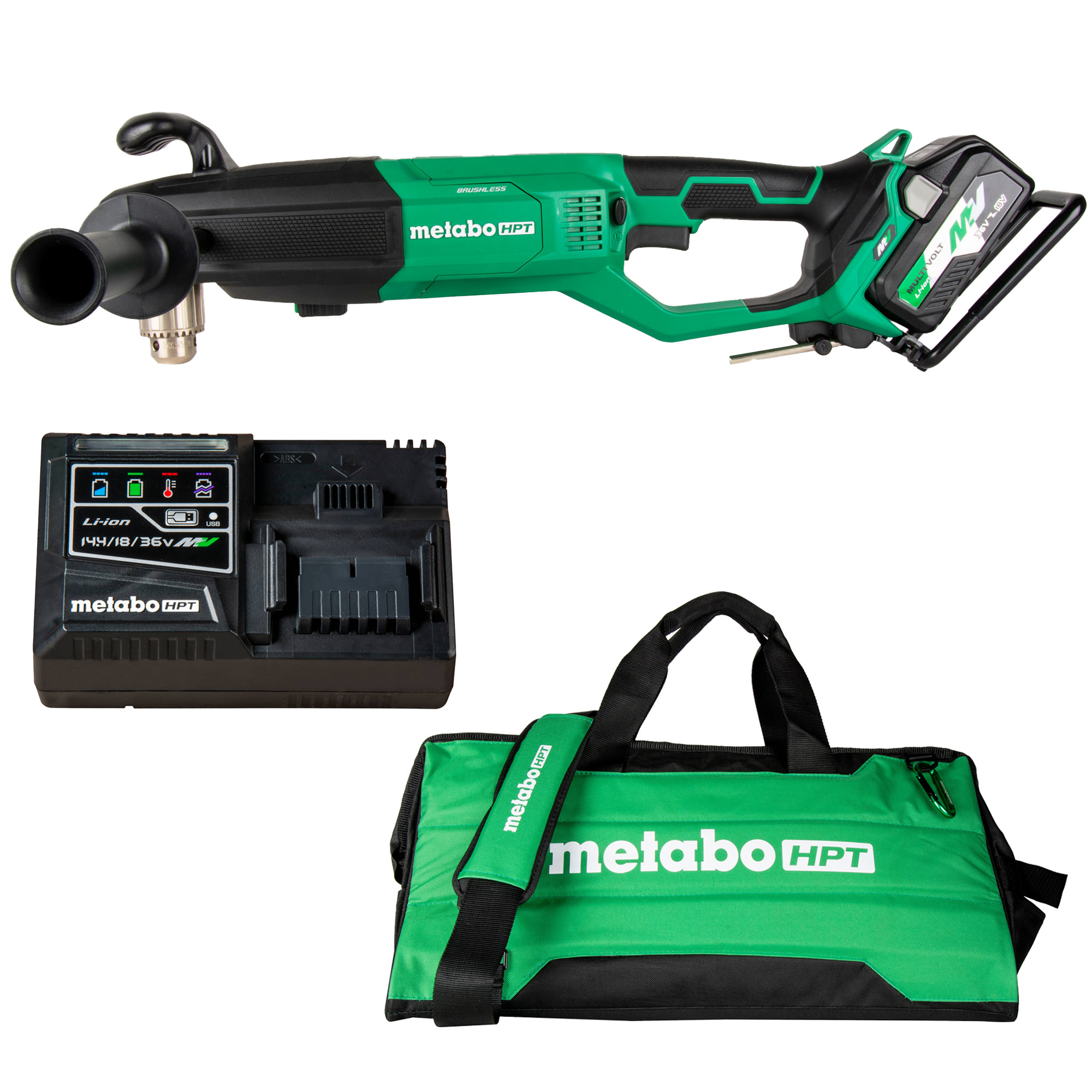 Metabo HPT 36V MultiVolt Cordless Paper Strip Framing Nailer | Includes Battery and Charger | NR3690DC Metabo HPT 36V MultiVolt Cordless Triple Hammer BOLT Power Impact