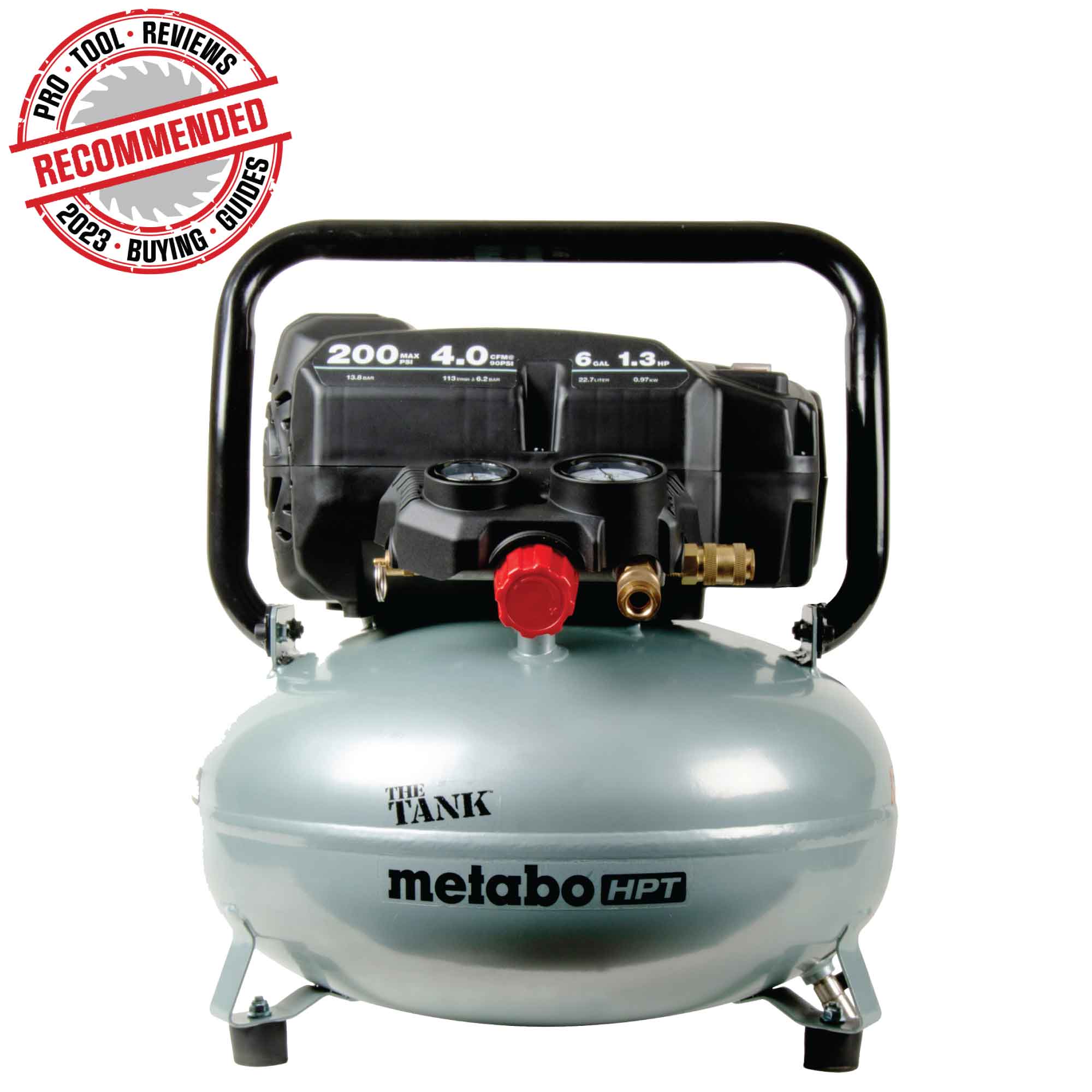 Metabo HPT (was Hitachi Power Tools) 6-Gallon Single Stage Portable Electric Pancake Air Compressor with Accessories (1-Tool Included) Metabo HPT (was Hitachi Power Tools) 6-Gallon Single Stage Portable Electric Pancake Air Compressor with Accessories (1-Tool Included)