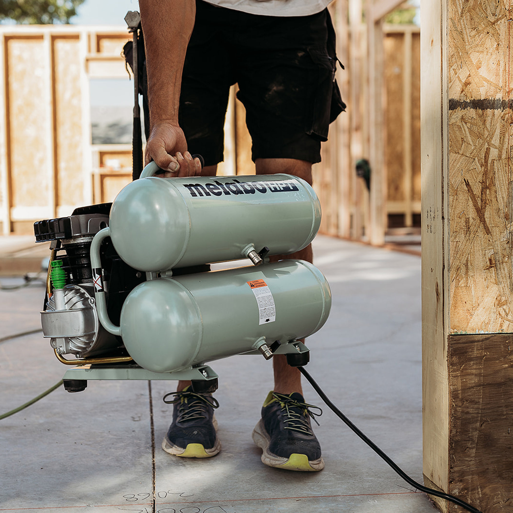 Metabo HPT (was Hitachi Power Tools) 4-Gallon Single Stage Portable Electric Twin Stack Air Compressor Metabo HPT (was Hitachi Power Tools) 4-Gallon Single Stage Portable Electric Twin Stack Air Compressor