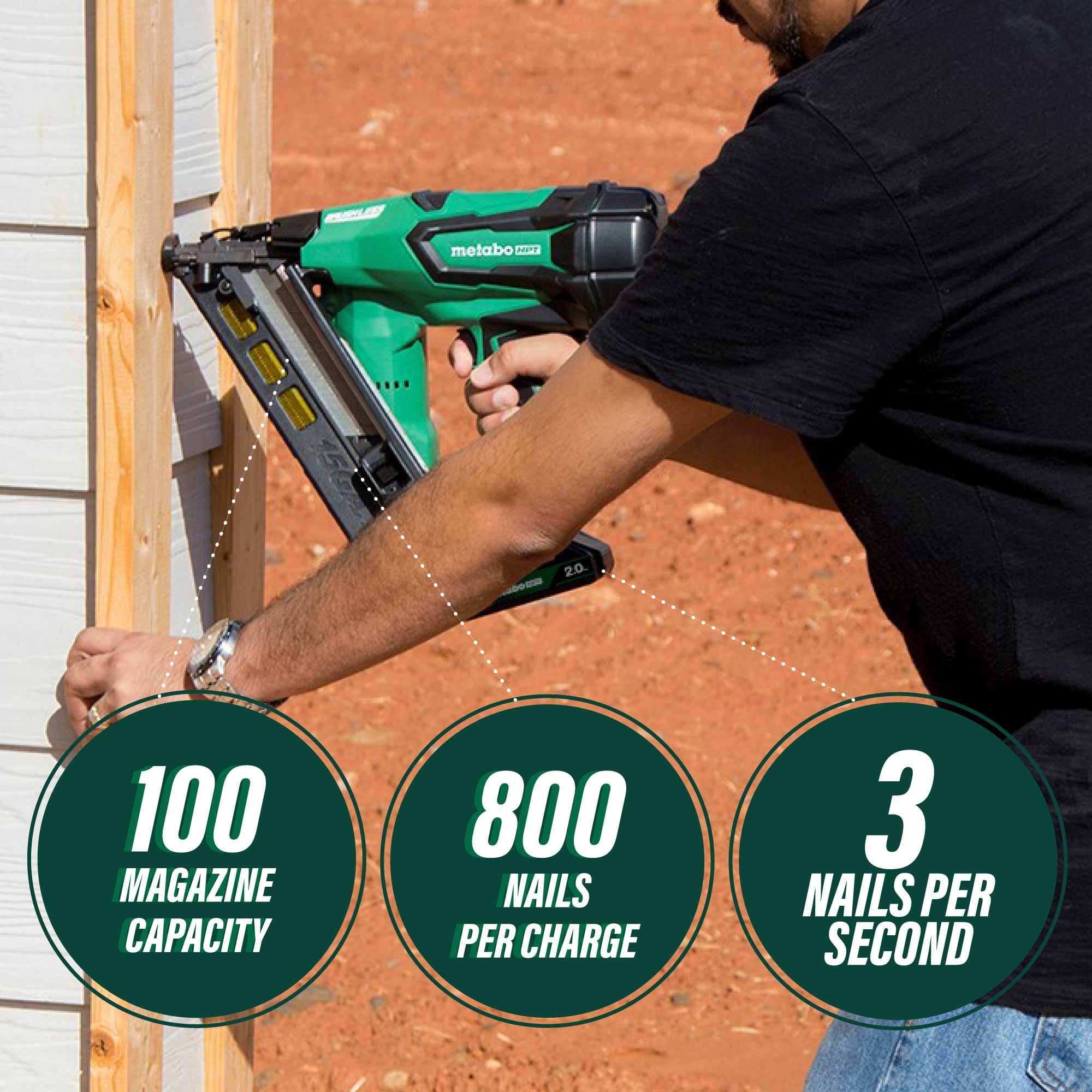 Metabo HPT (was Hitachi Power Tools) 2.5-in 15-Gauge 18-Volt Cordless Finish Nailer Metabo HPT (was Hitachi Power Tools) 2.5-in 15-Gauge 18-Volt Cordless Finish Nailer