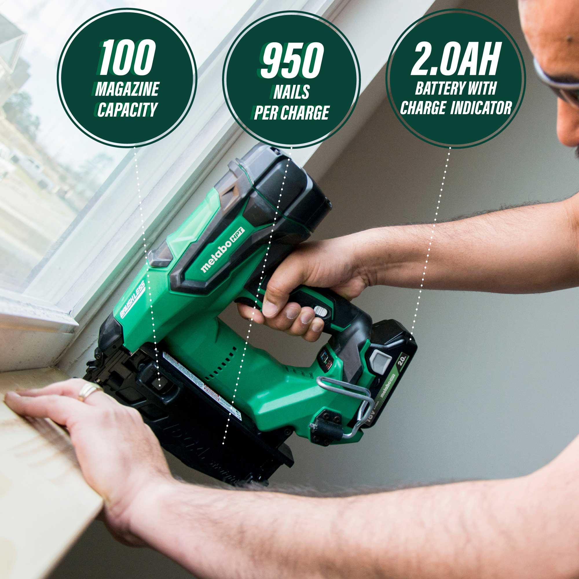 Metabo HPT (was Hitachi Power Tools) 2.5-in 16-Gauge 18-Volt Cordless Finish Nailer Metabo HPT (was Hitachi Power Tools) 2.5-in 16-Gauge 18-Volt Cordless Finish Nailer