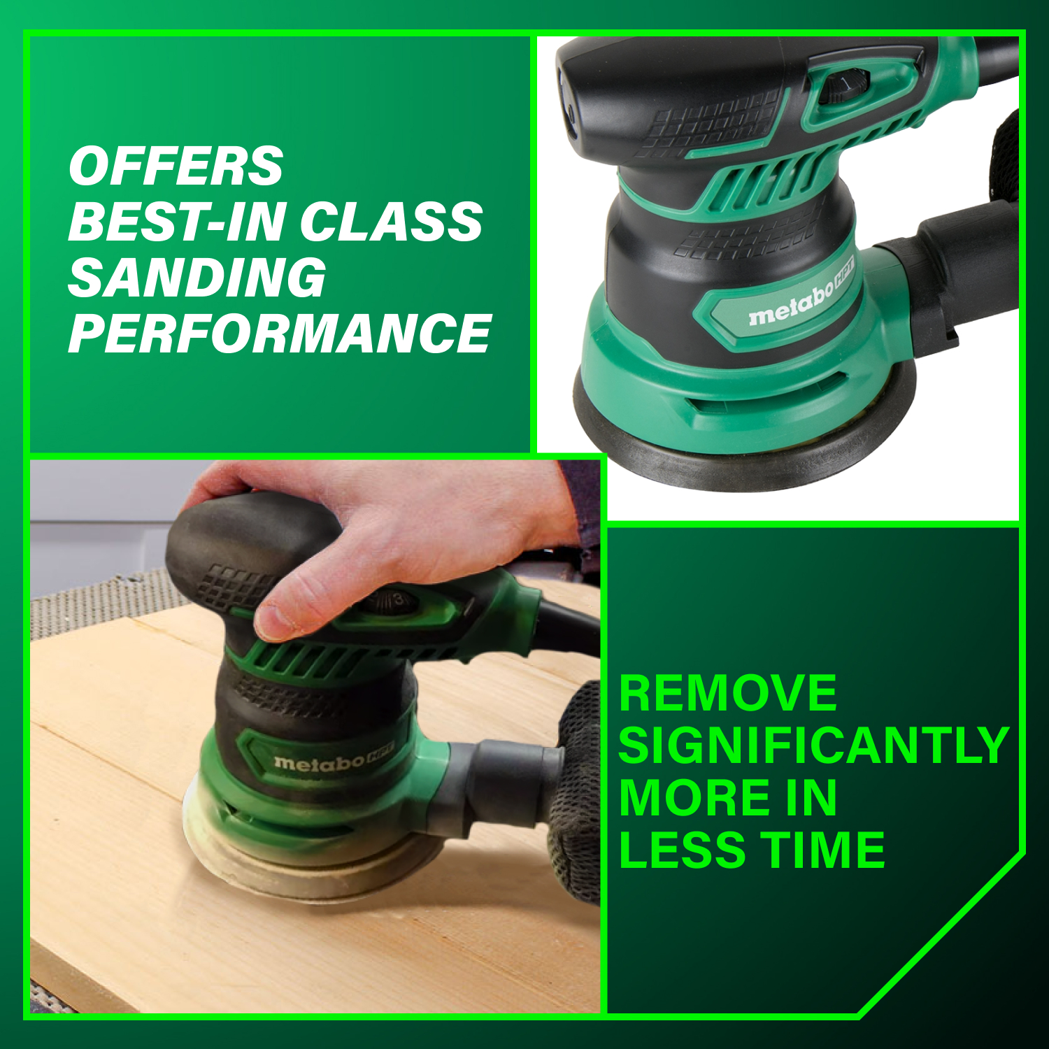 5 Inch Variable Speed Random Orbit Finishing Sander | Metabo HPT