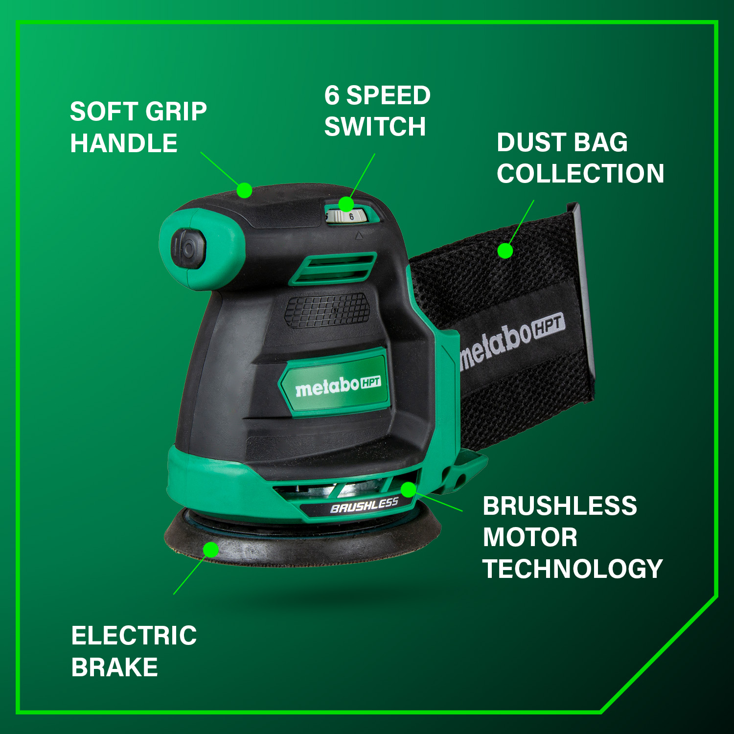 18V Cordless 5 Inch Random Orbital Sander (Tool Body Only