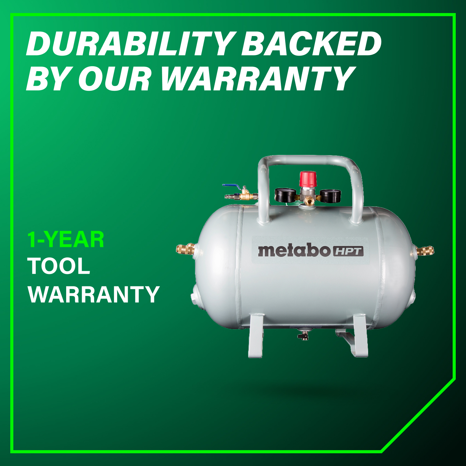 10 Gallon ASME Certified Reserve Air Tank | Metabo HPT UA3810AB