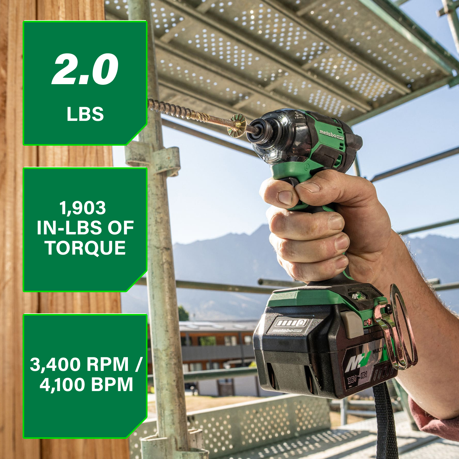 36V MultiVolt™ Cordless Triple Hammer BOLT Impact Driver | Metabo