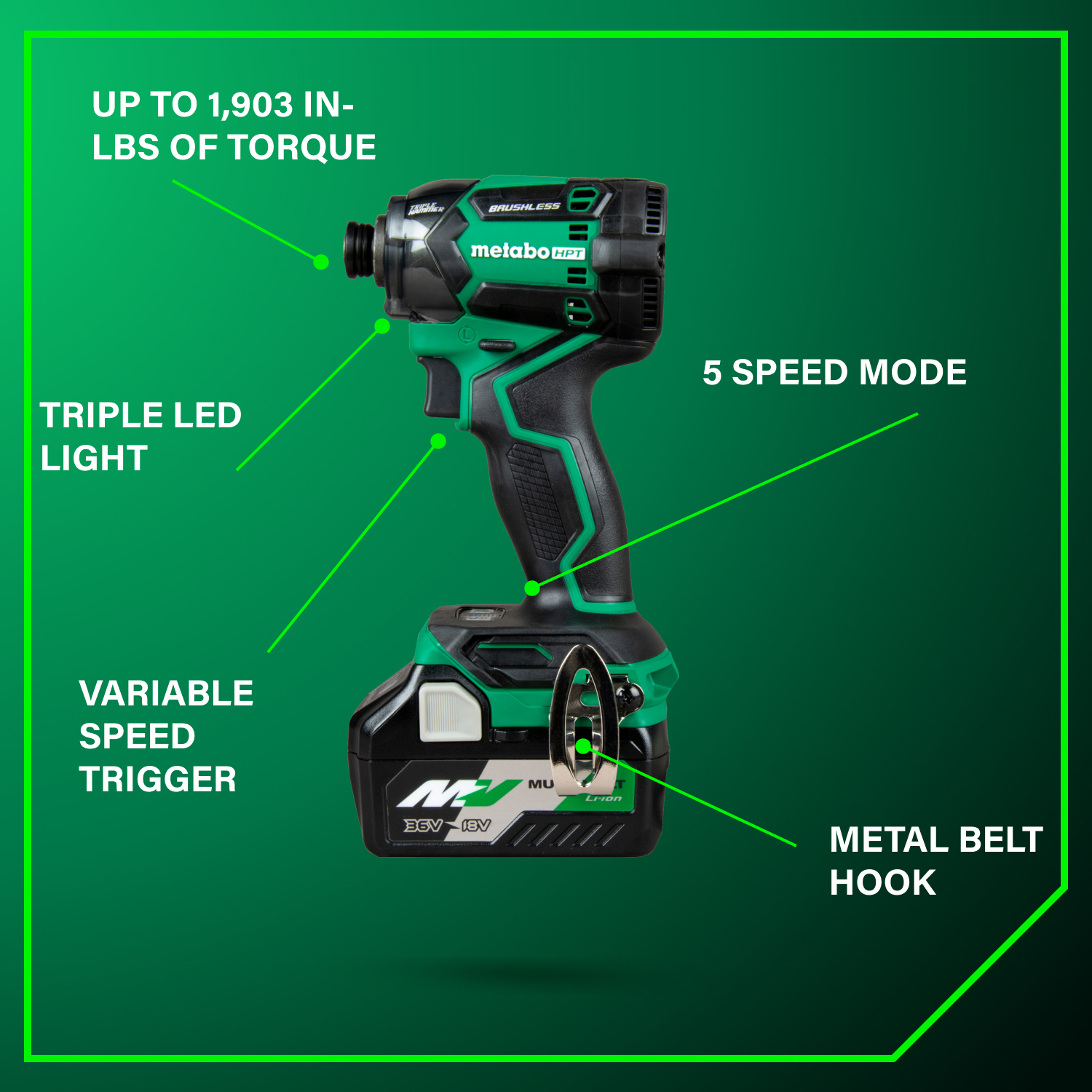36V MultiVolt™ Cordless Triple Hammer BOLT Impact Driver